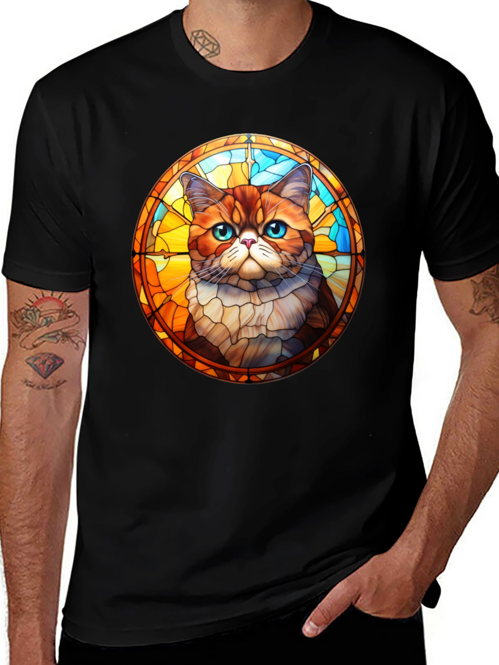 Stained Glass Cat T-Shirt