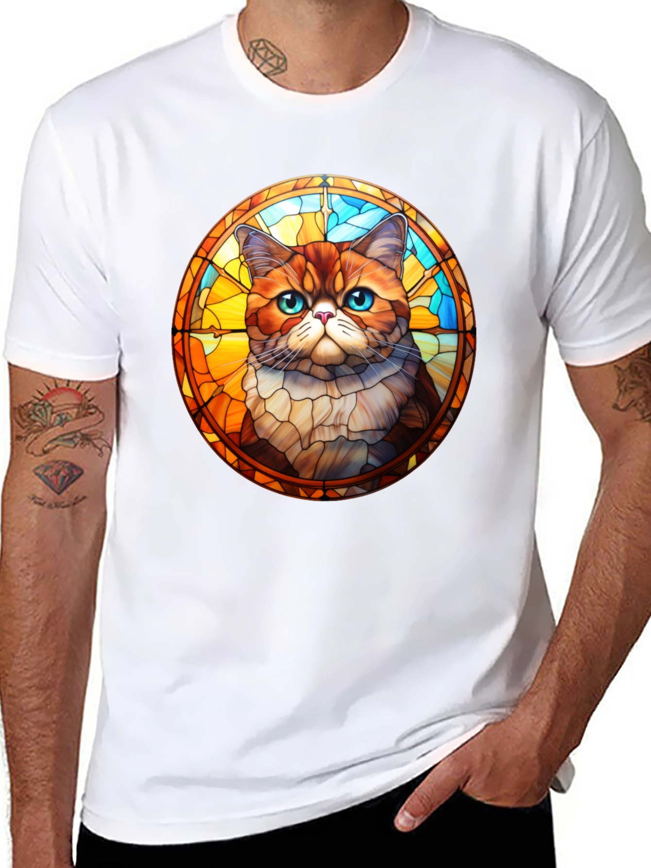 Stained Glass Cat T-Shirt
