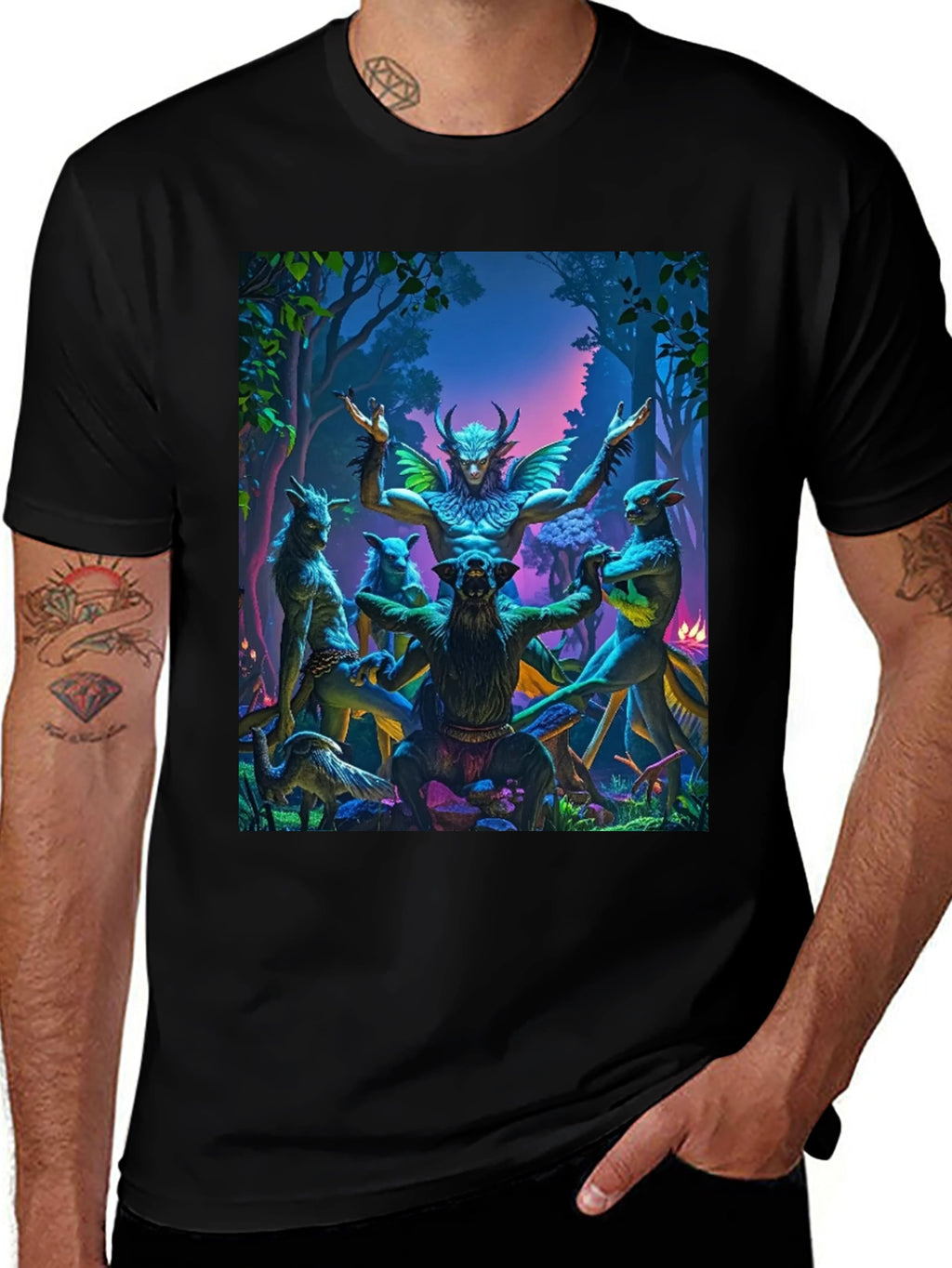 Mystical Forest Creature Graphic T-Shirt