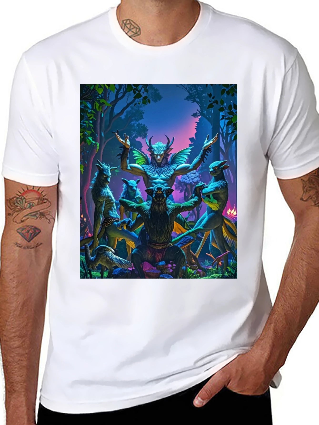 Mystical Forest Creature Graphic T-Shirt