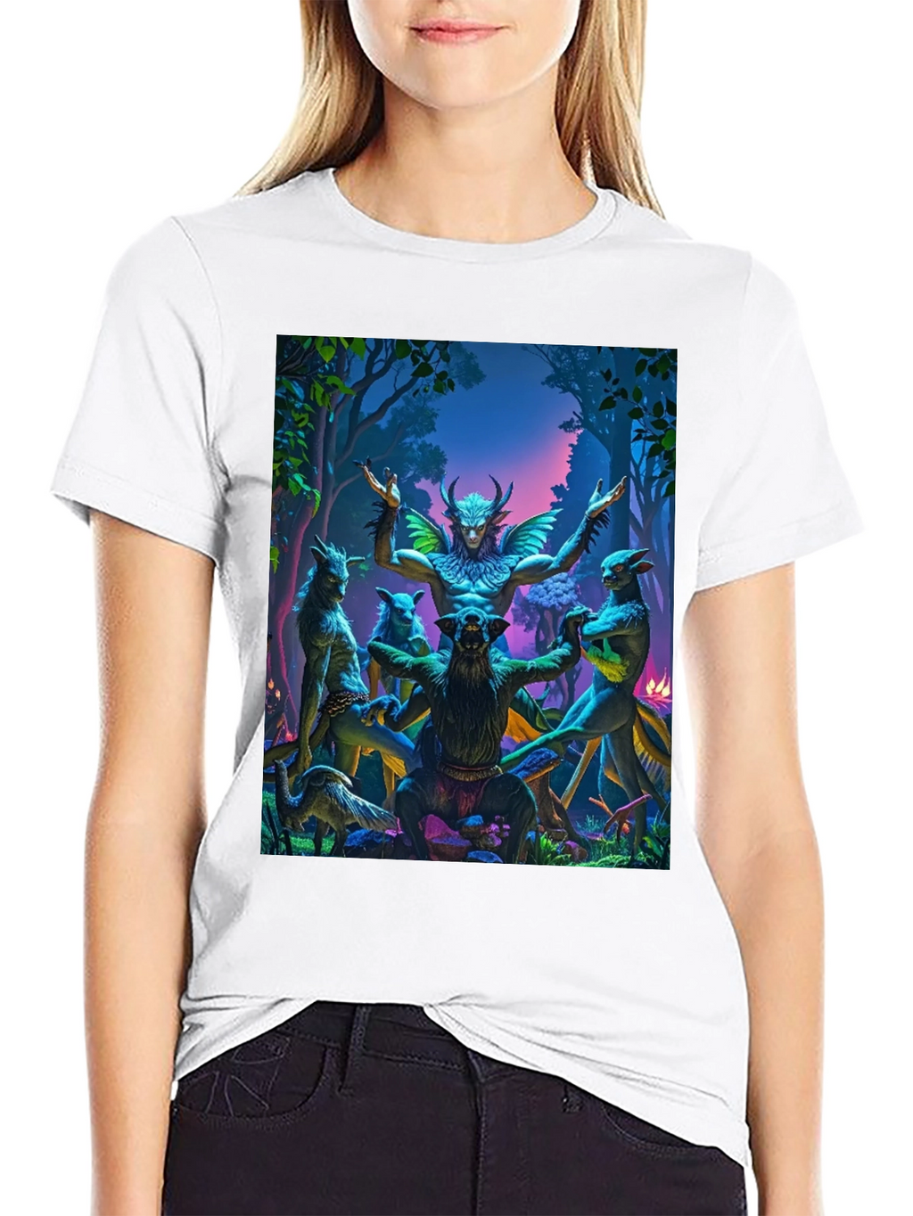 Mystical Forest Creature Graphic T-Shirt