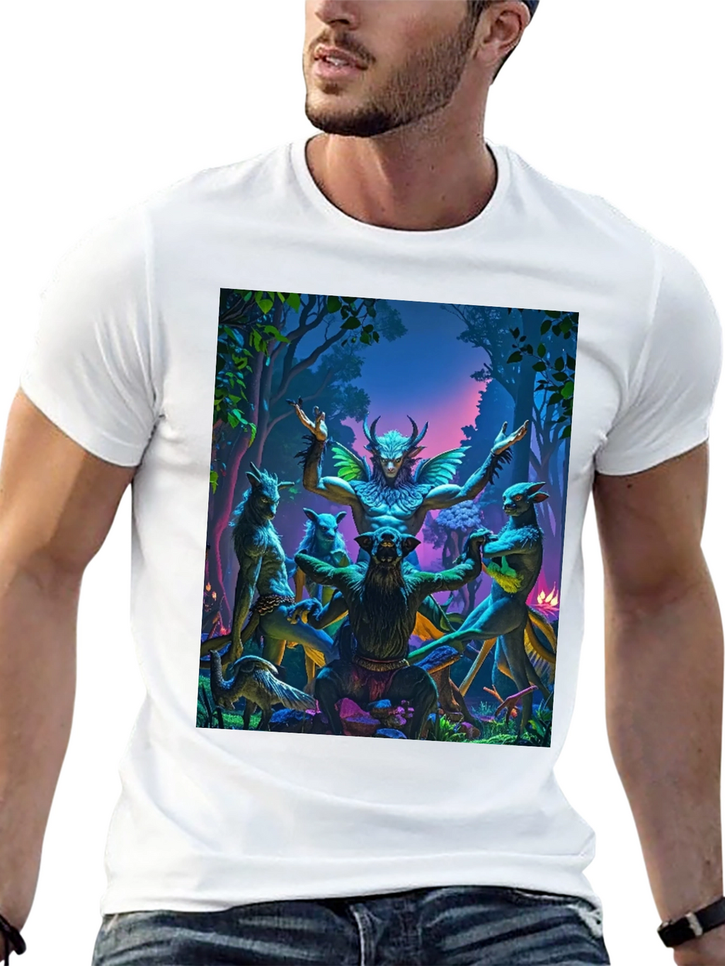 Mystical Forest Creature Graphic T-Shirt