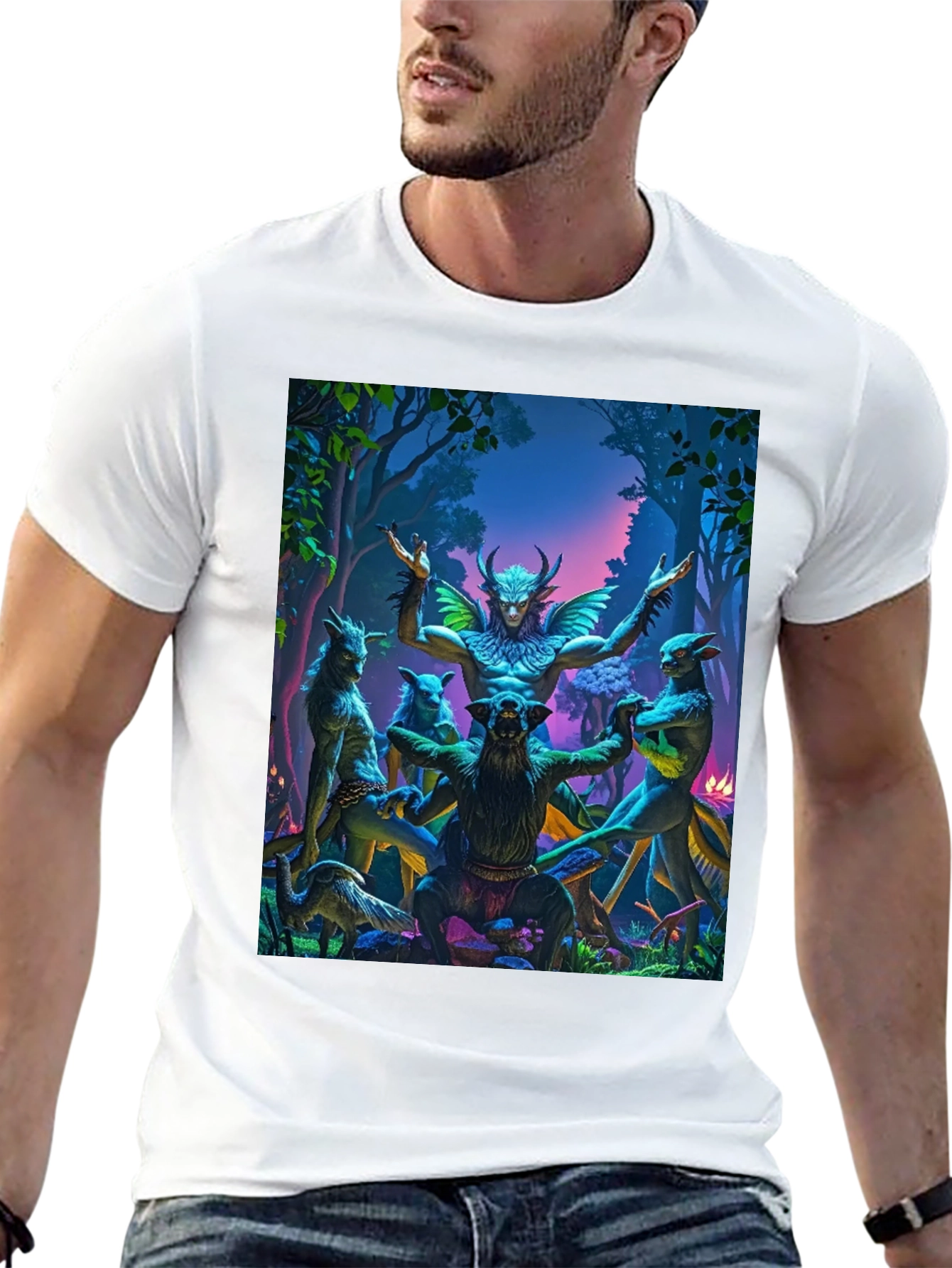 Mystical Forest Creature Graphic T-Shirt