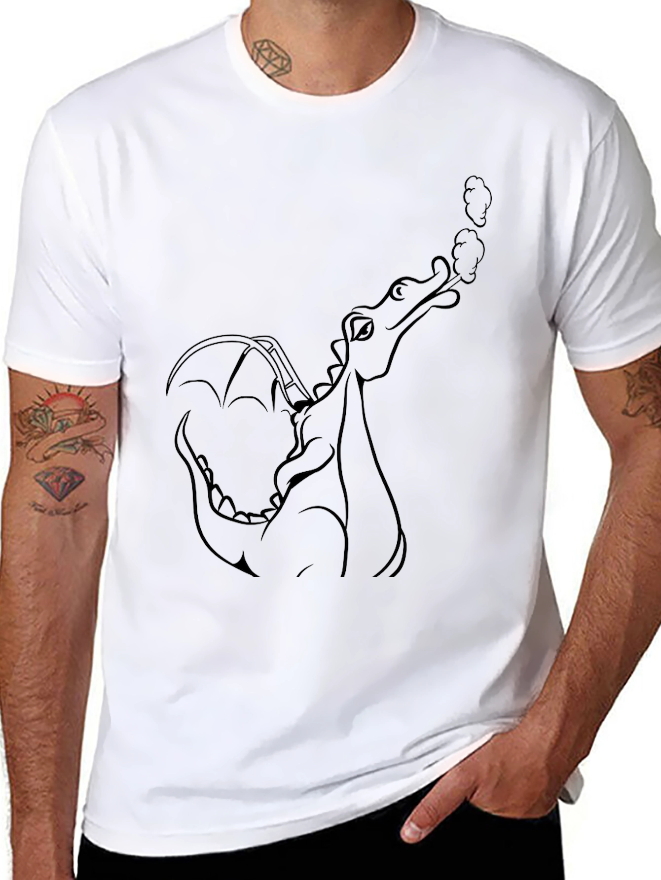 Dragon Graphic Black T-Shirt for Men