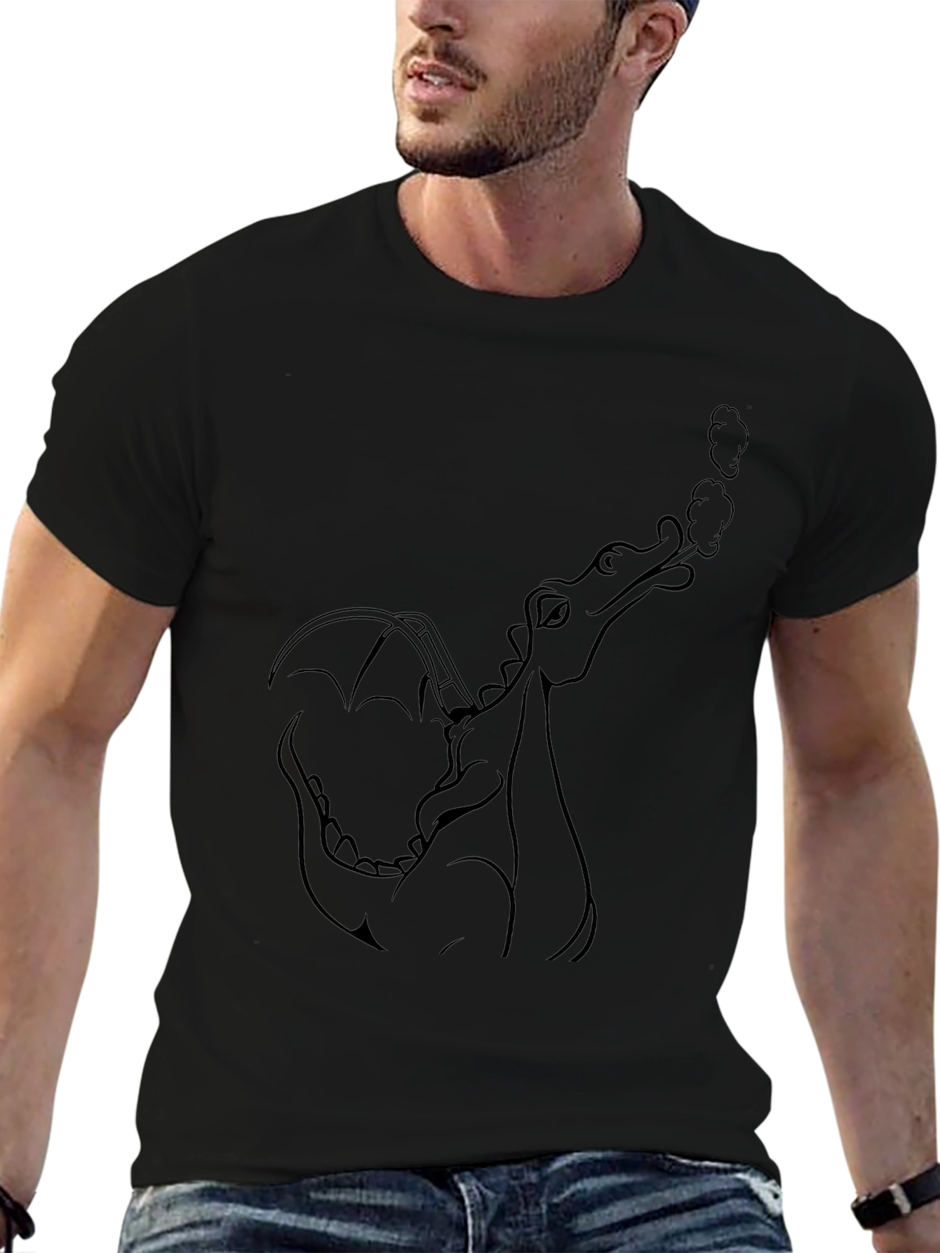 Dragon Graphic Black T-Shirt for Men