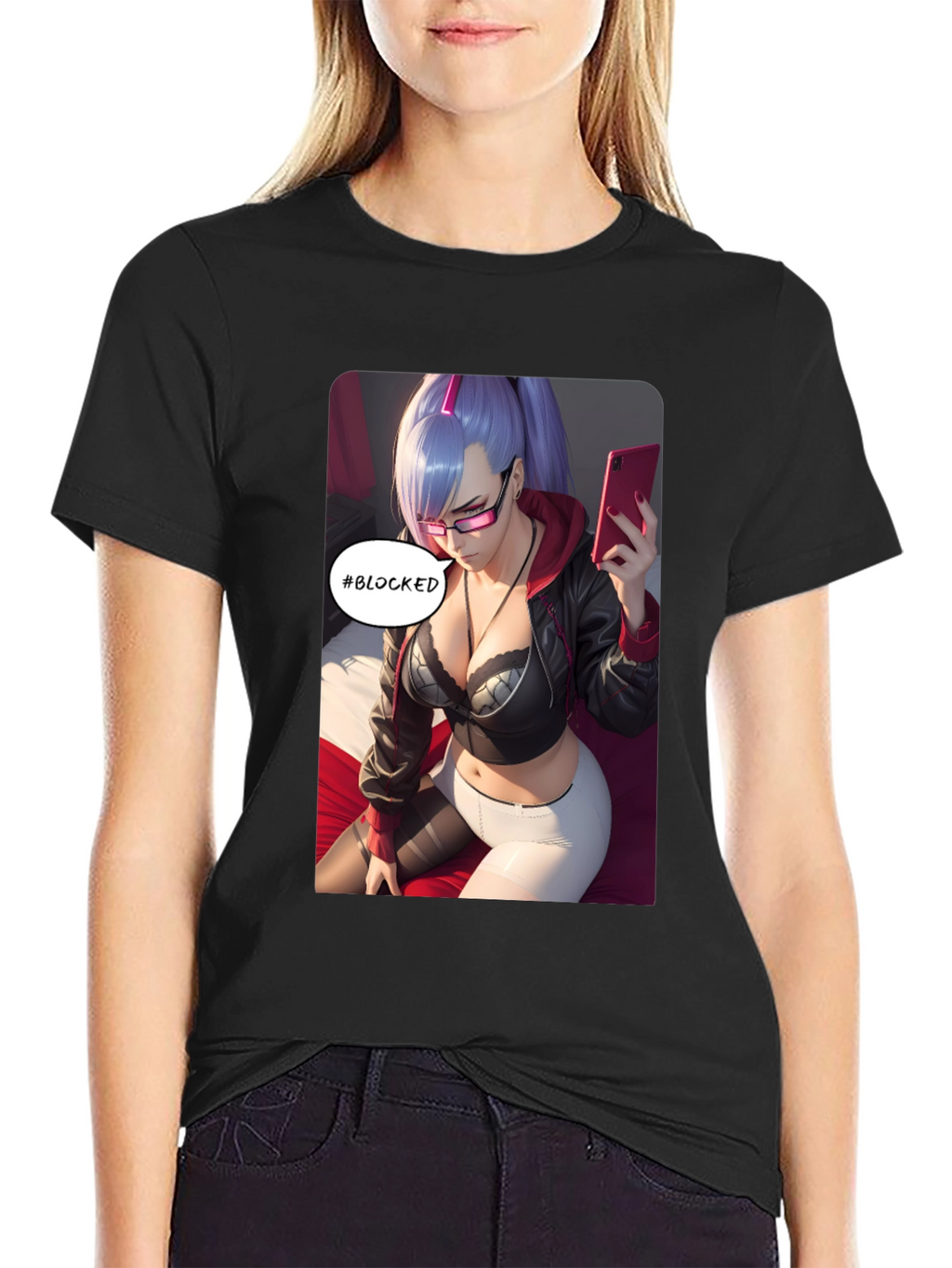 Anime Girl #Blocked T-Shirt