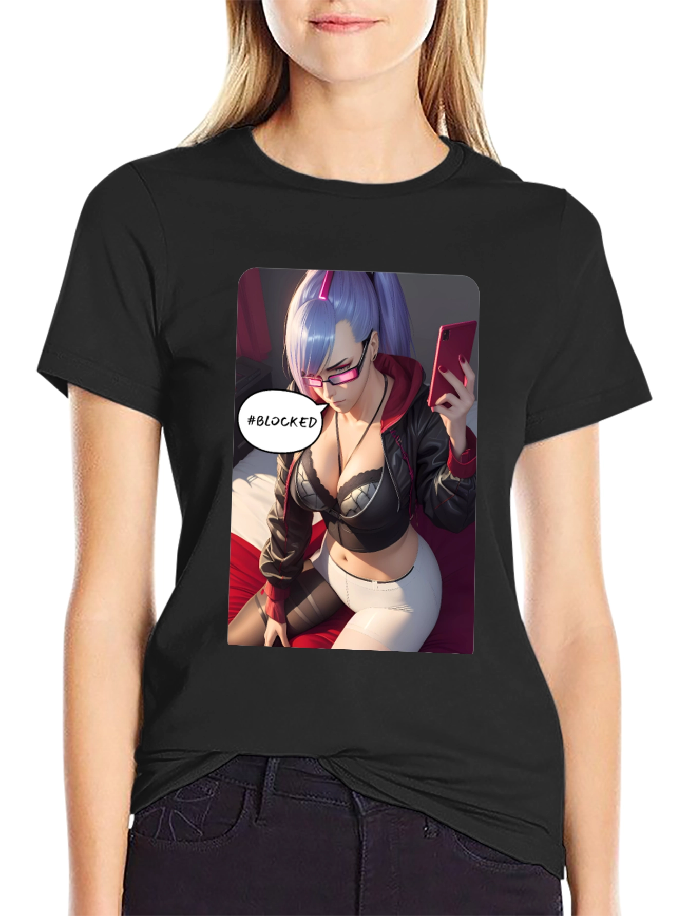 Anime Girl #Blocked T-Shirt