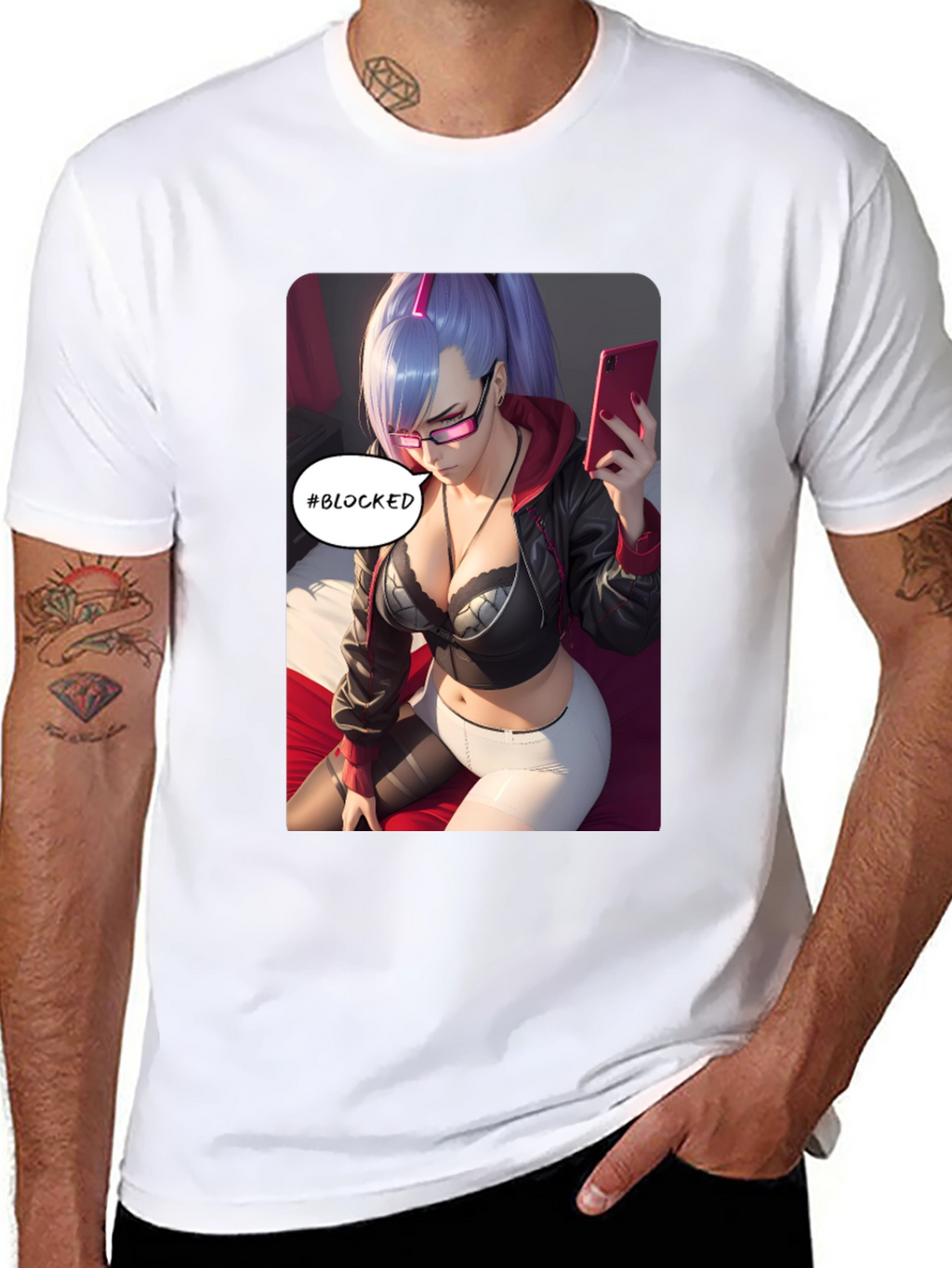 Anime Girl #Blocked T-Shirt