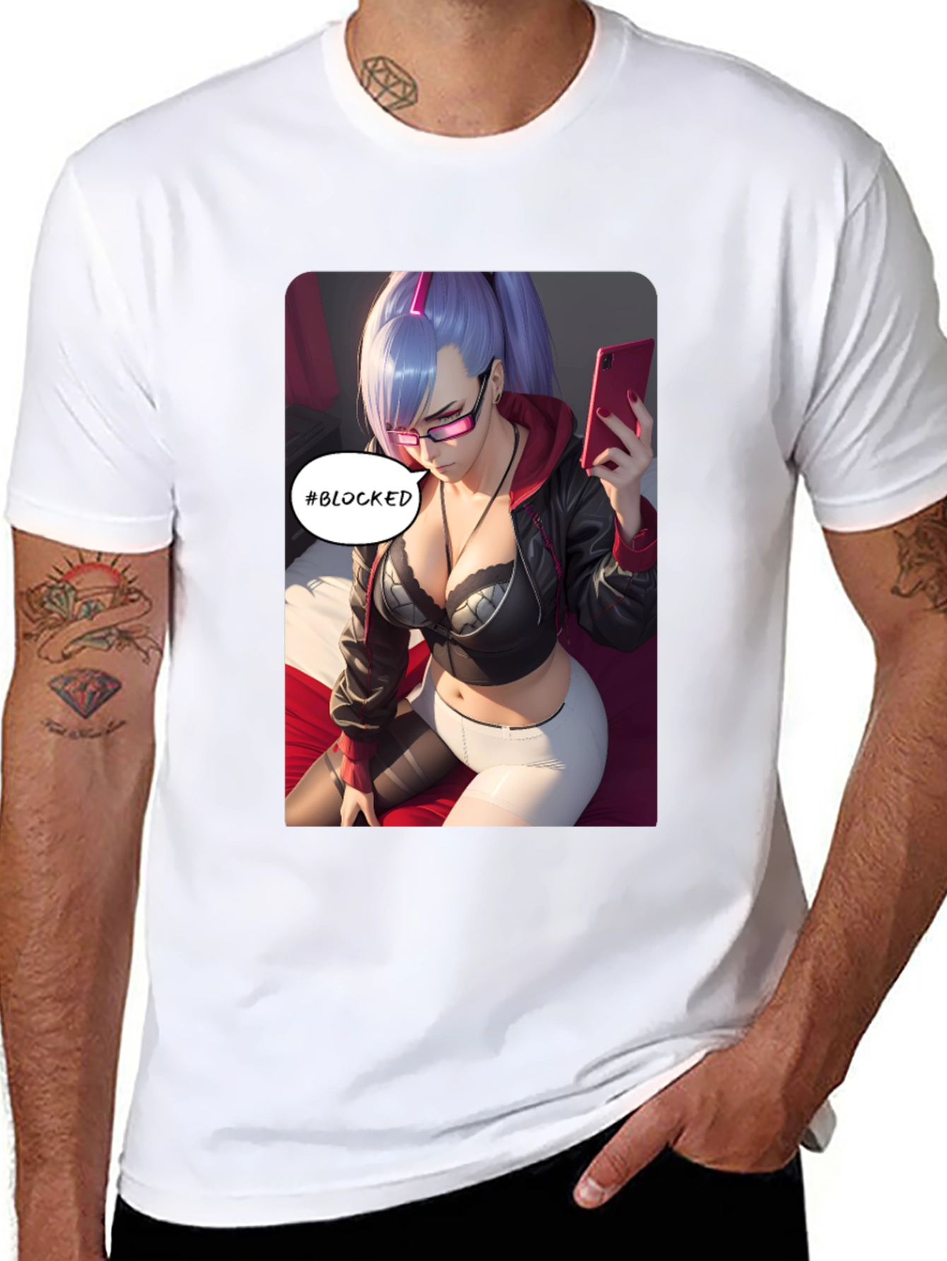 Anime Girl #Blocked T-Shirt