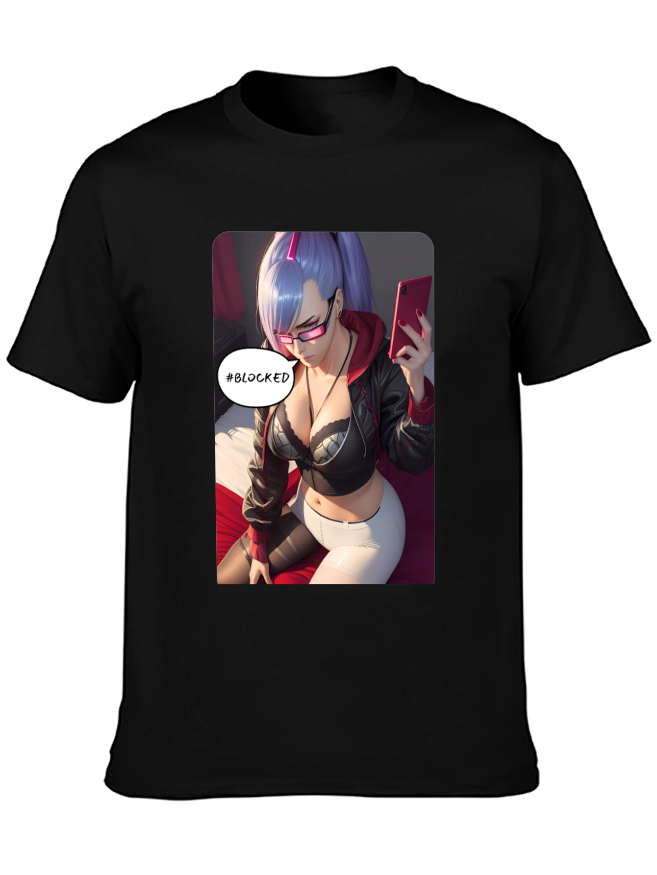 Anime Girl #Blocked T-Shirt