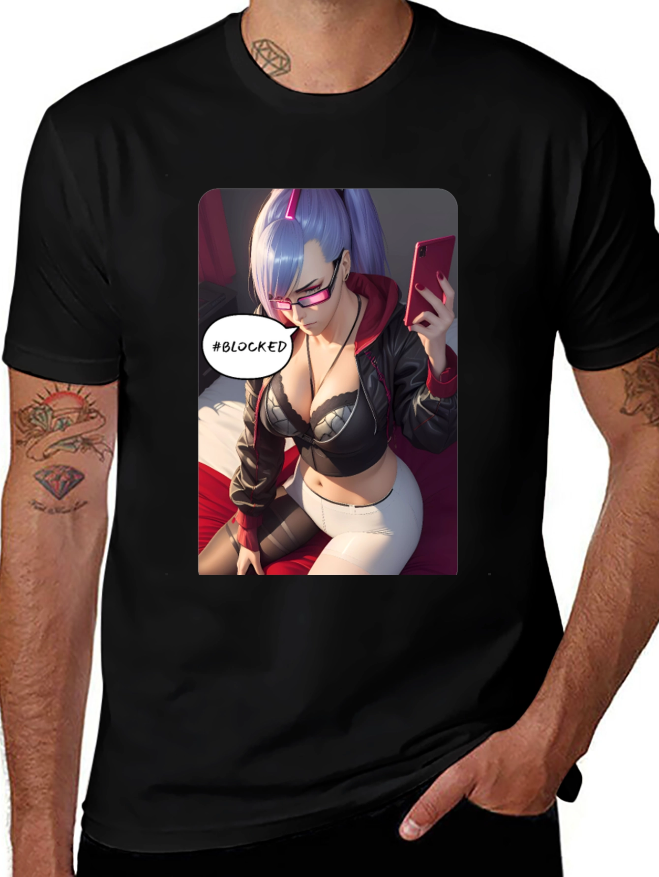 Anime Girl #Blocked T-Shirt