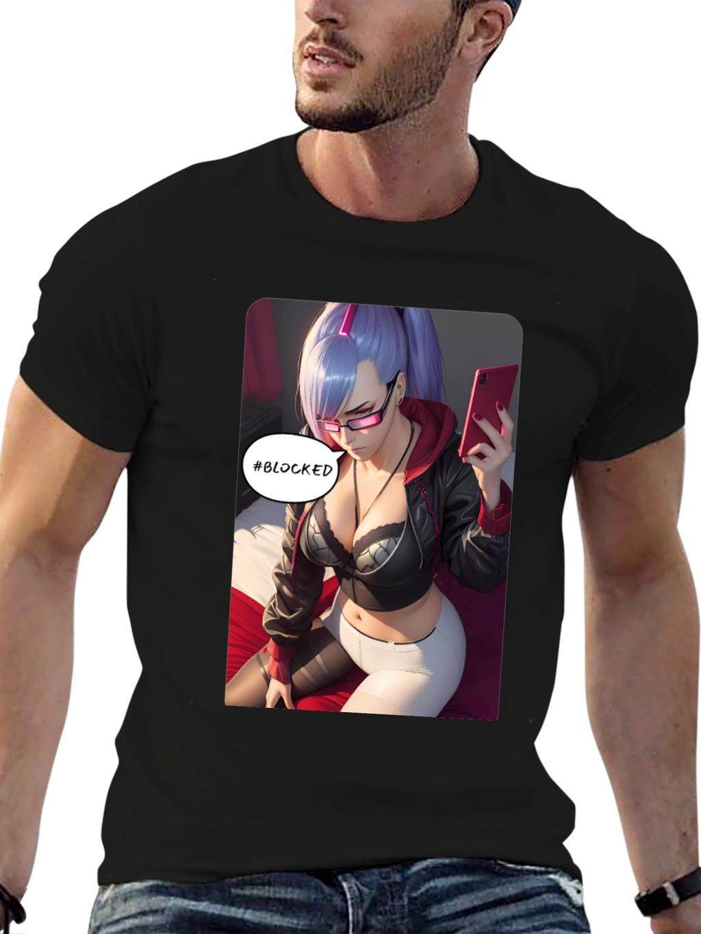 Anime Girl #Blocked T-Shirt