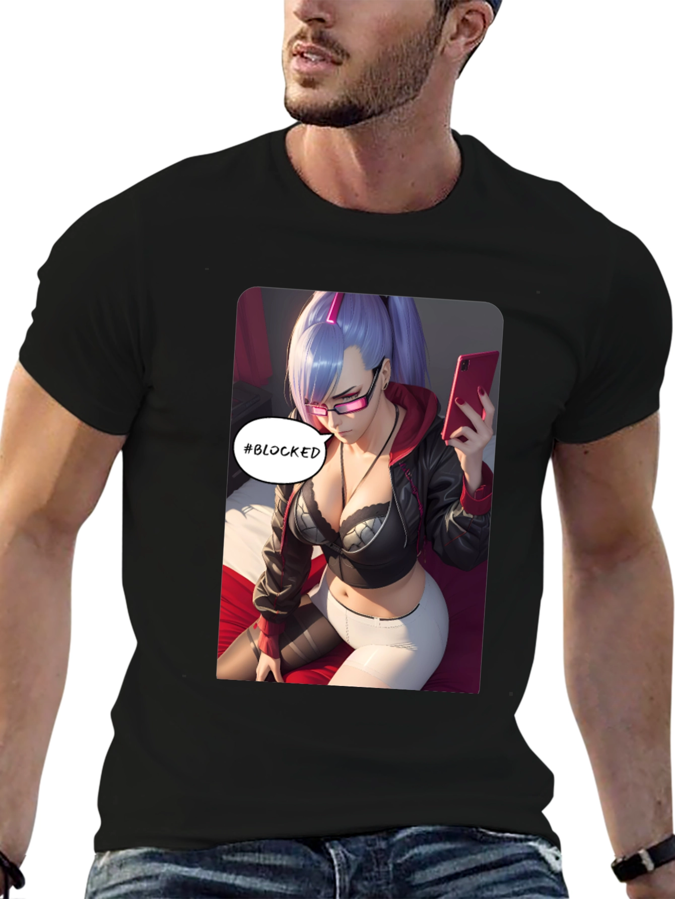 Anime Girl #Blocked T-Shirt