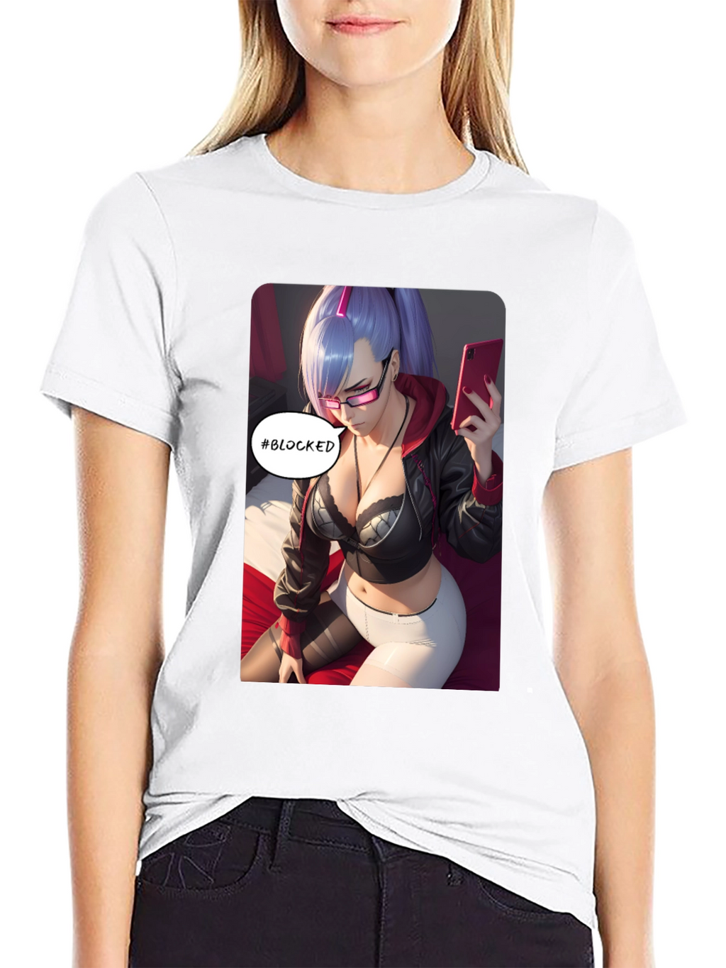 Anime Girl #Blocked T-Shirt
