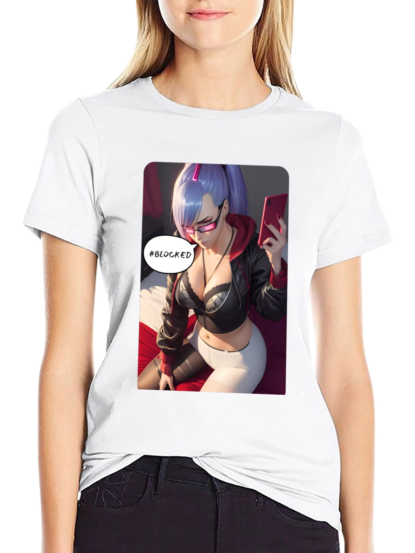 Anime Girl #Blocked T-Shirt