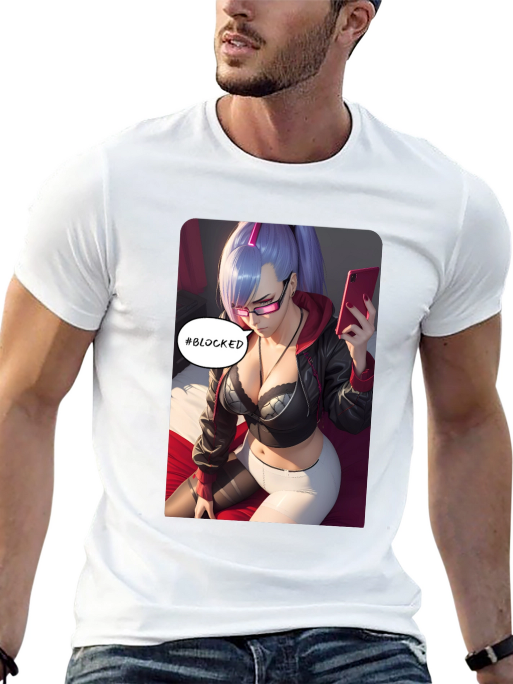 Anime Girl #Blocked T-Shirt
