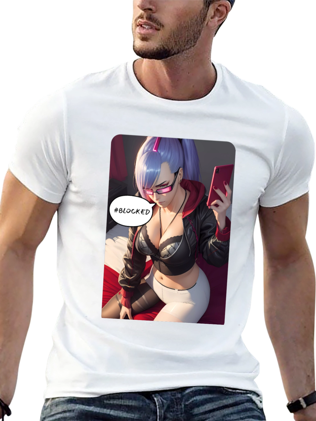 Anime Girl #Blocked T-Shirt