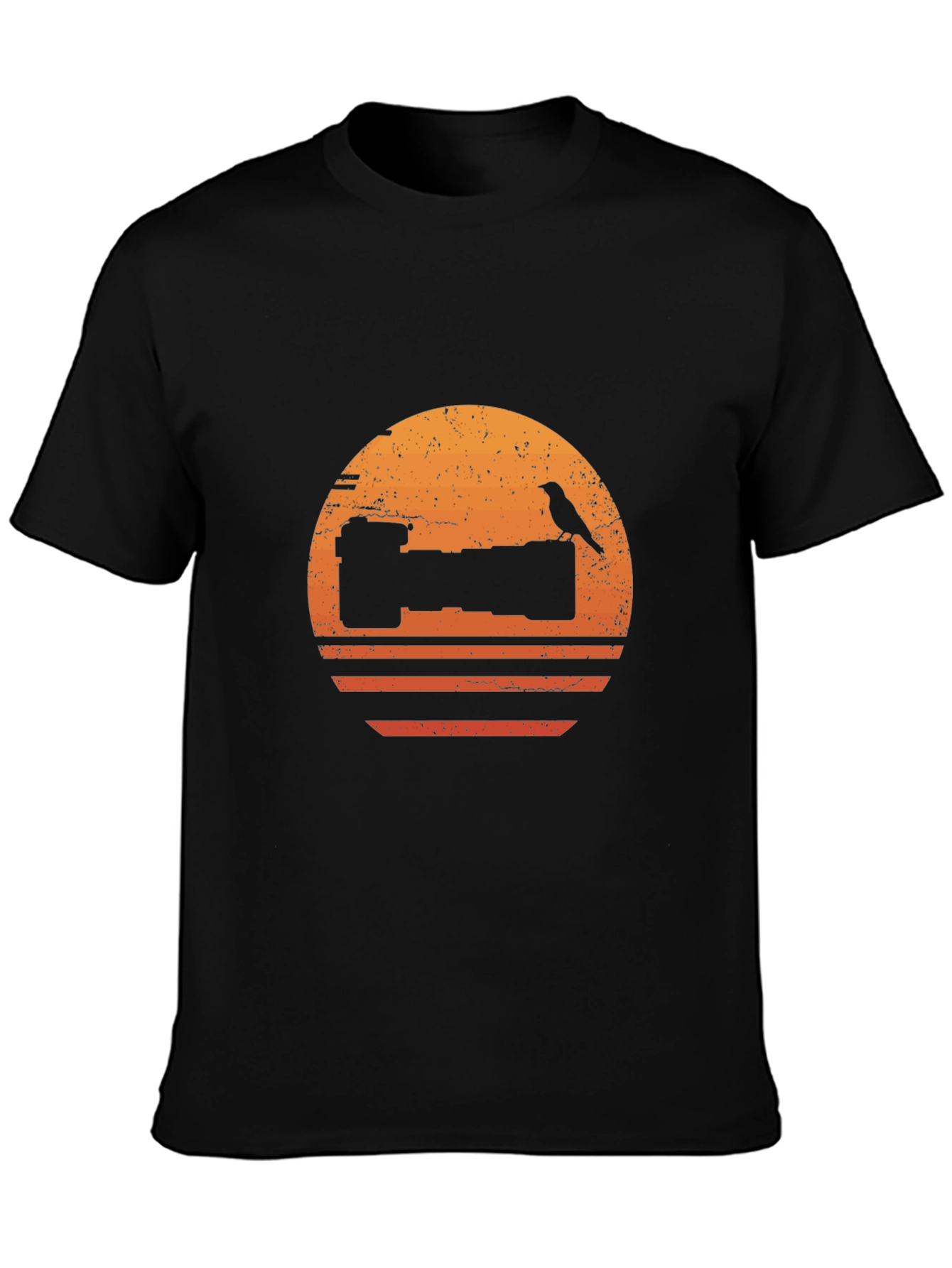 Camera Bird Sunset Graphic T-Shirt