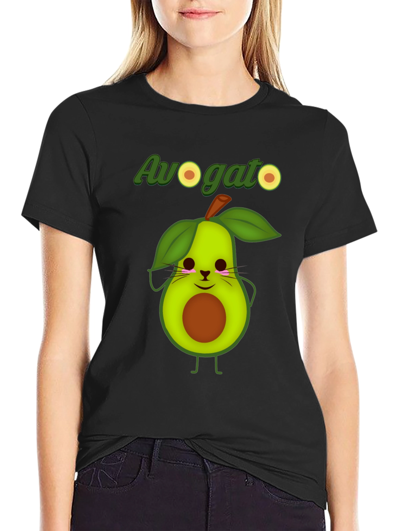 Avogato Graphic T-Shirt - Funny Avocado Cat Tee