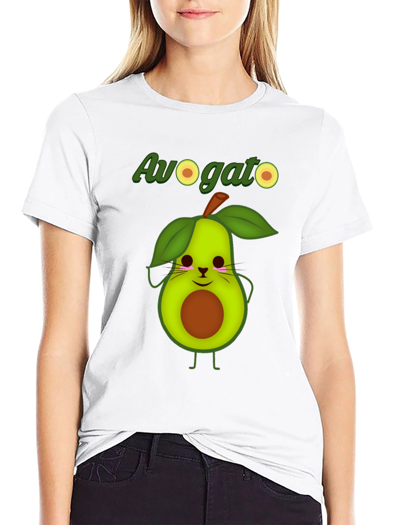 Avogato Graphic T-Shirt - Funny Avocado Cat Tee