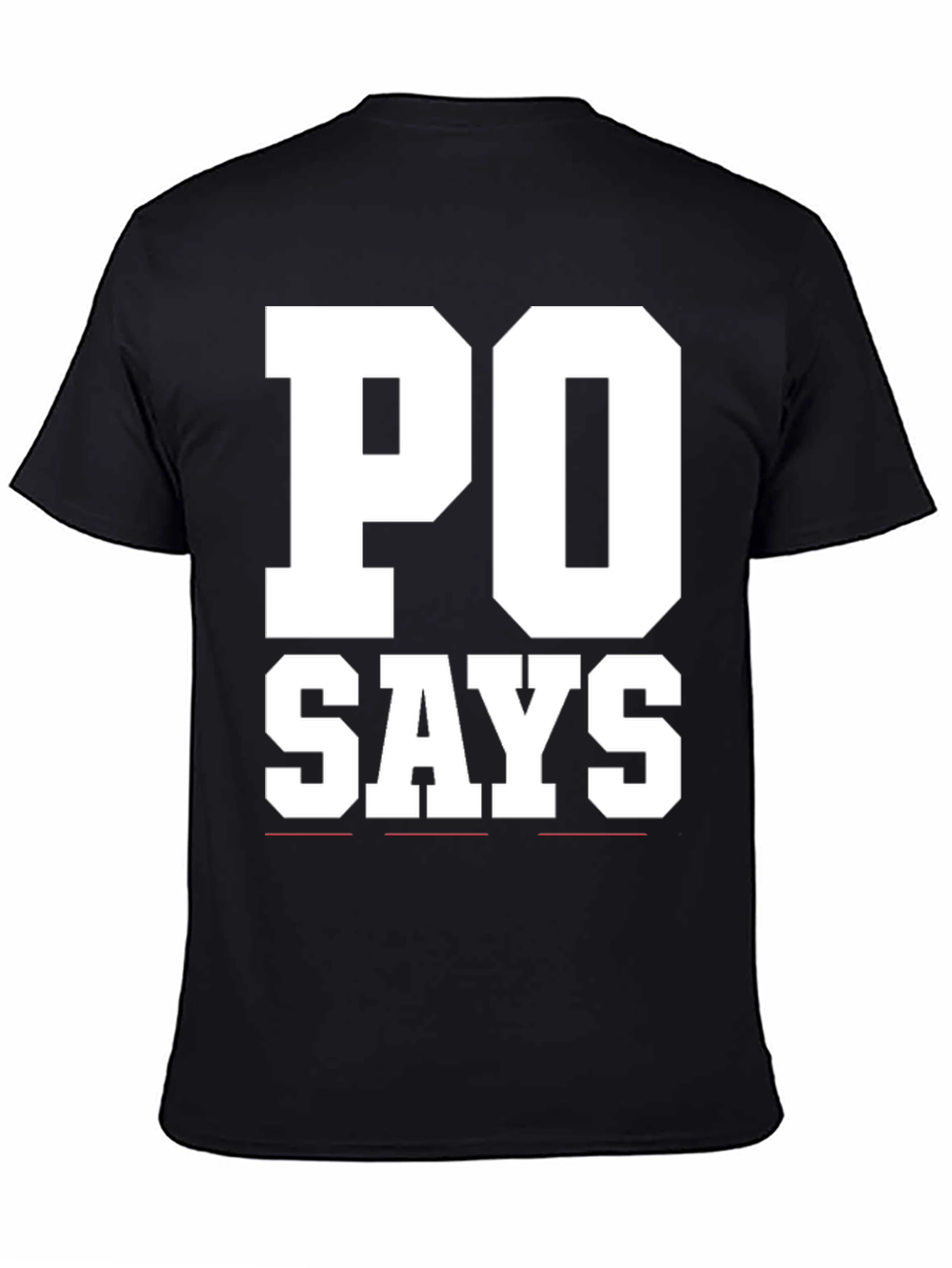 PO Says Black Graphic T-Shirt