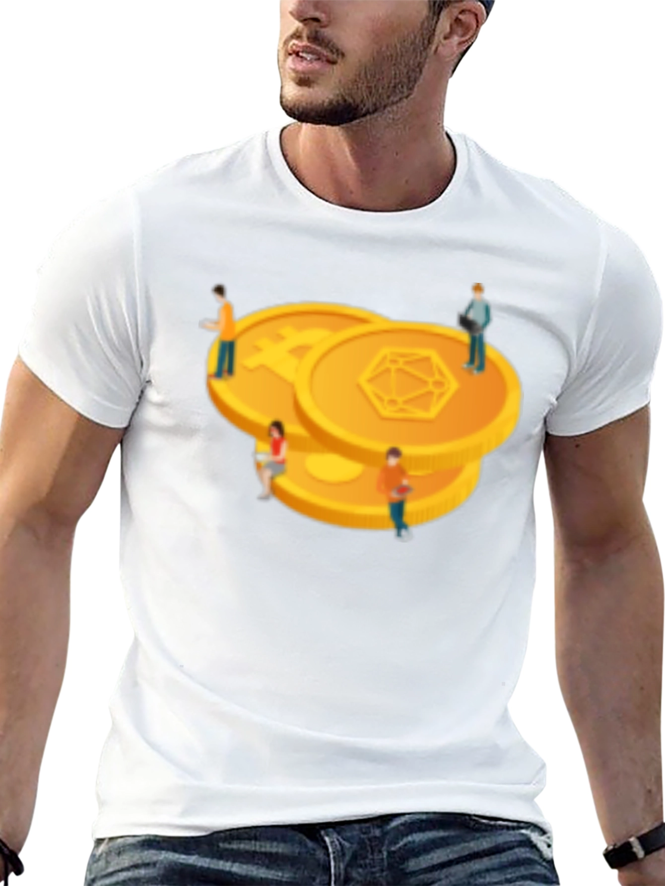 Crypto Coin Graphic Tee - Modern Black T-Shirt