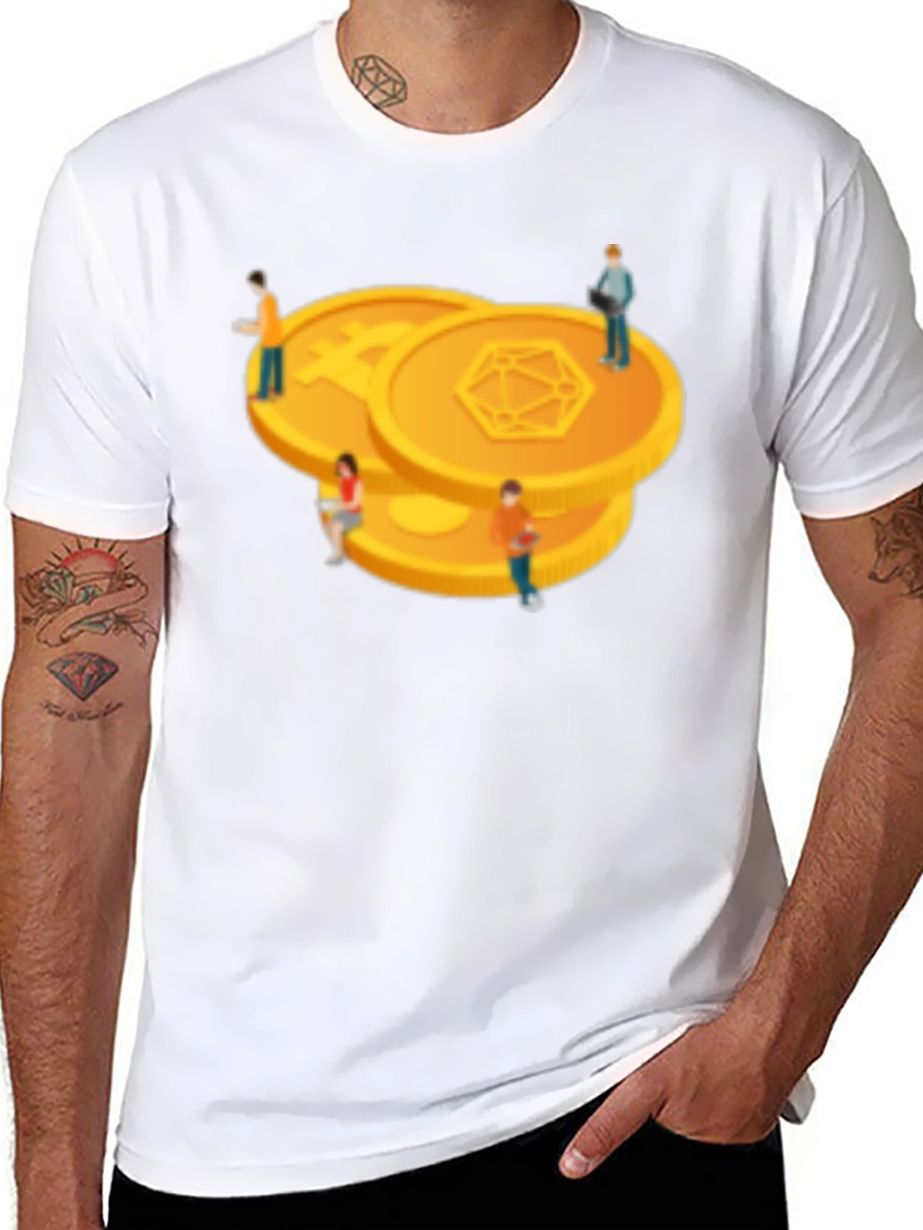 Crypto Coin Graphic Tee - Modern Black T-Shirt