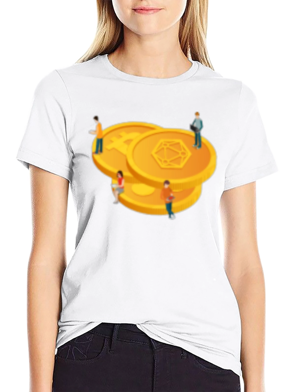 Crypto Coin Graphic Tee - Modern Black T-Shirt