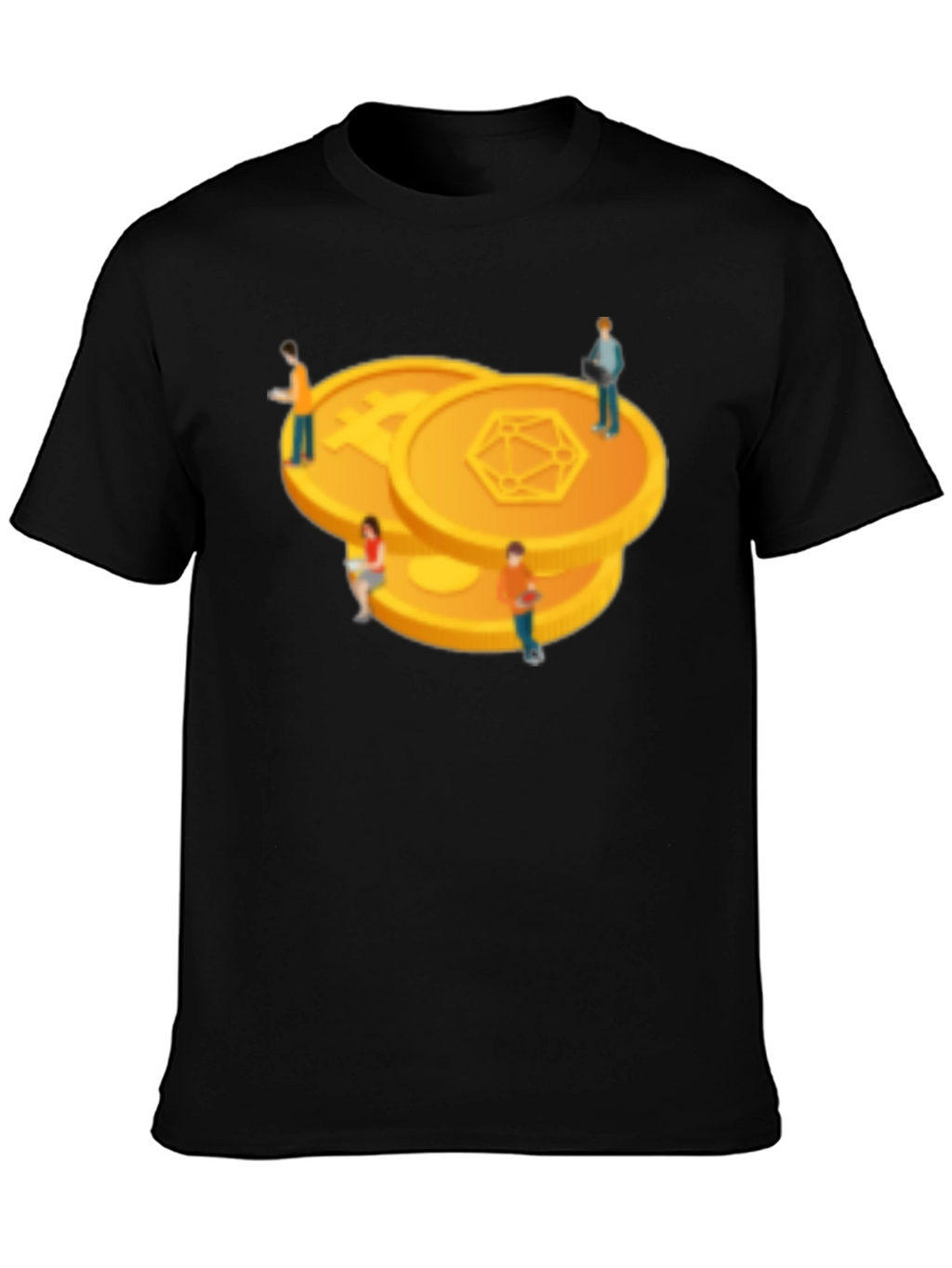 Crypto Coin Graphic Tee - Modern Black T-Shirt