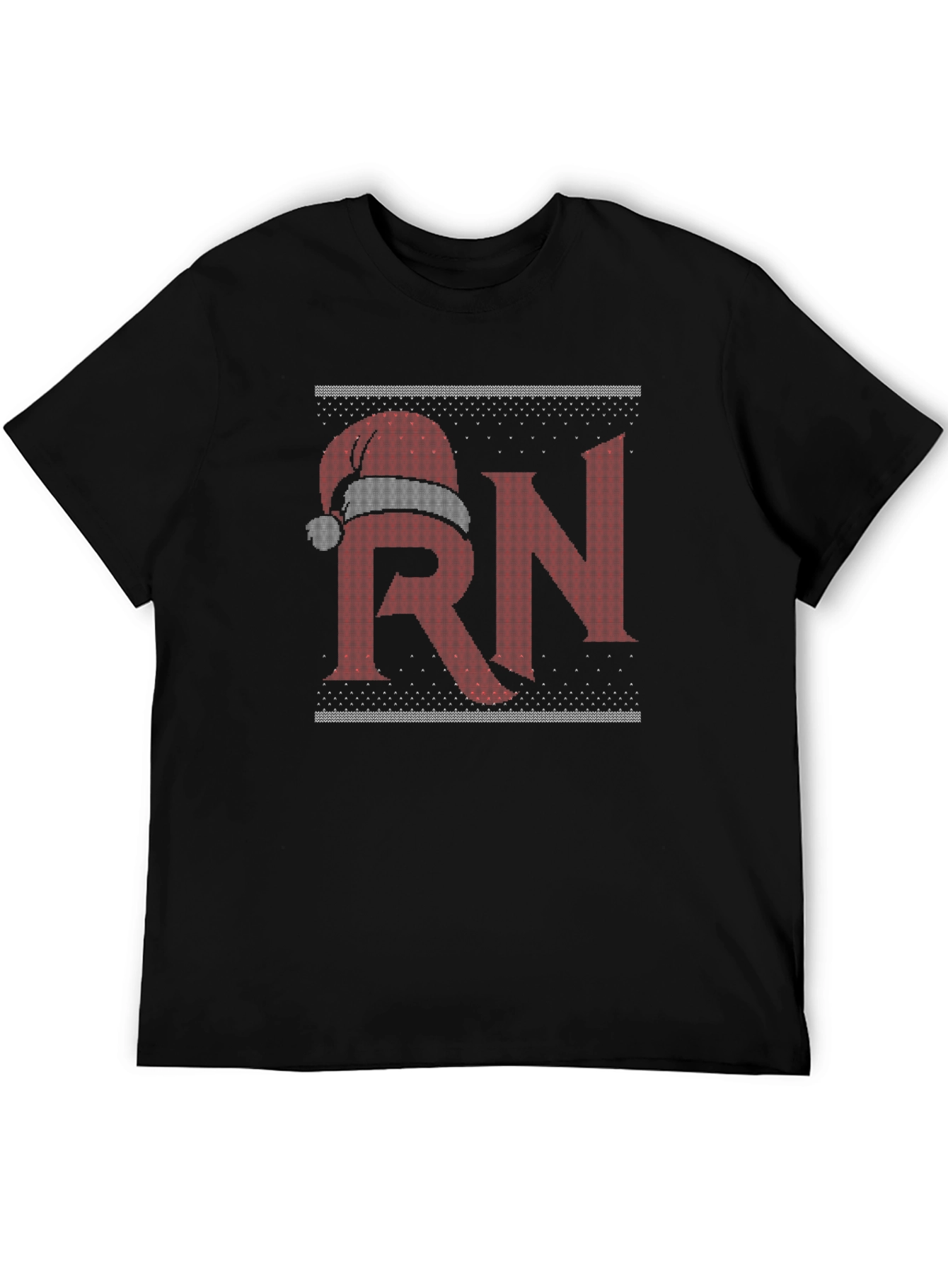 RN Santa Hat Christmas Sweater Style T-Shirt