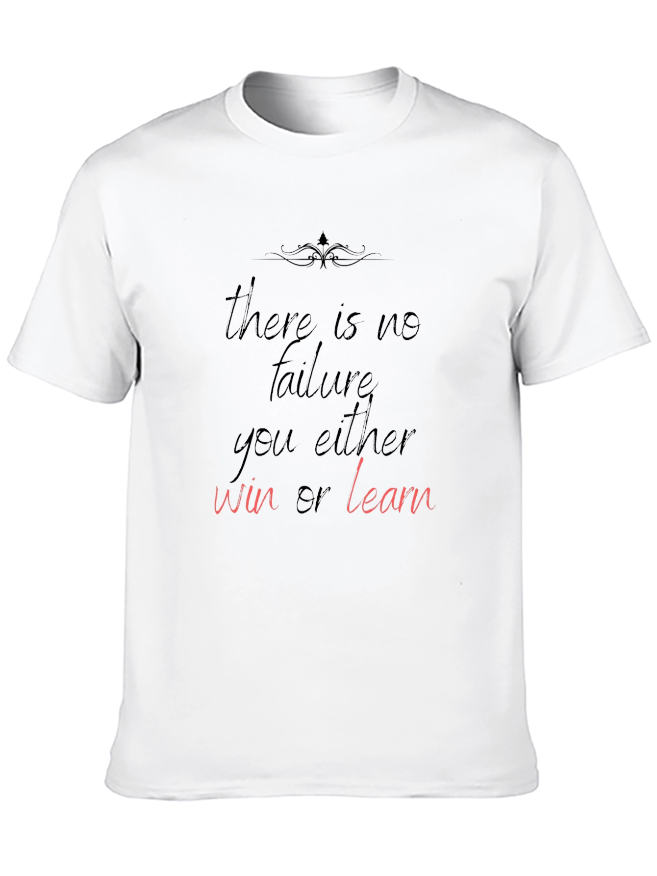 Motivational Black T-Shirt: Win or Learn