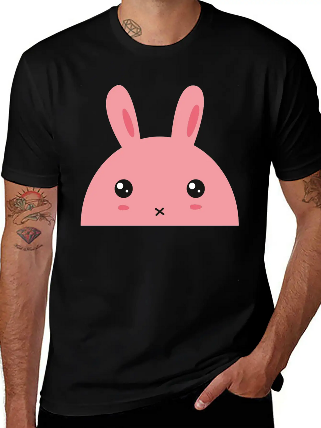 Rabbit - Cute Rabbit Breathable Graphic T-Shirt – Perfect For Casual Days