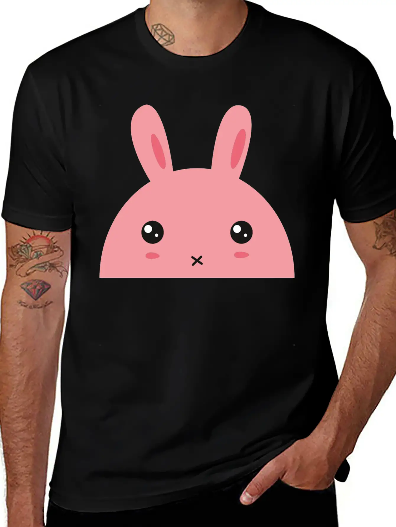 Rabbit - Cute Rabbit Breathable Graphic T-Shirt – Perfect For Casual Days