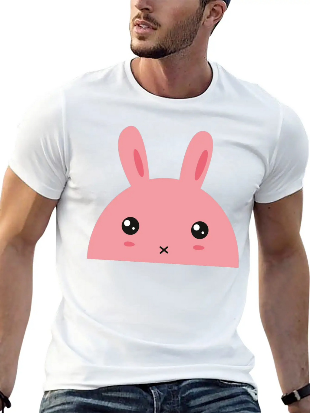 Rabbit - Cute Rabbit Breathable Graphic T-Shirt – Perfect For Casual Days