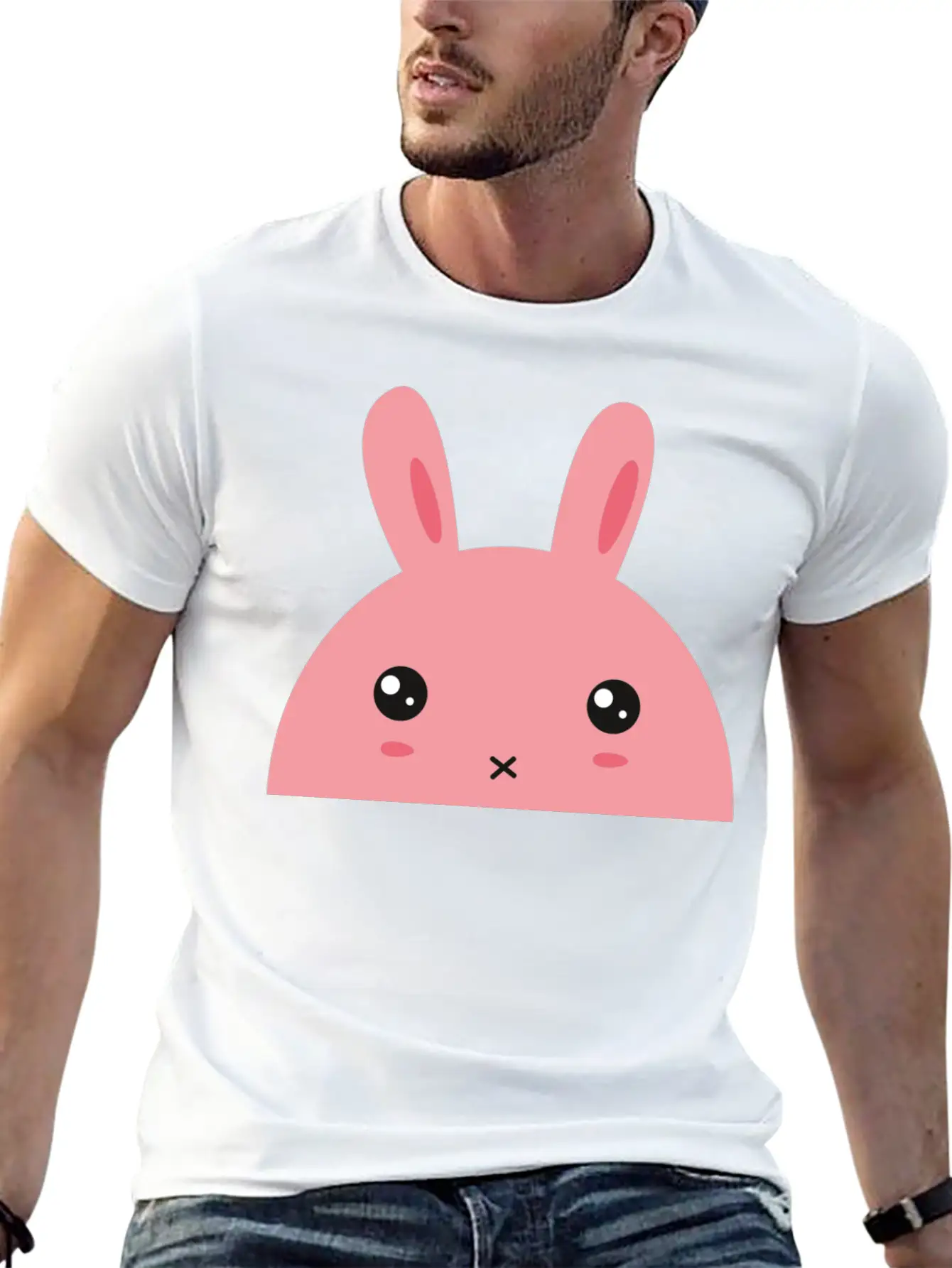 Rabbit - Cute Rabbit Breathable Graphic T-Shirt – Perfect For Casual Days