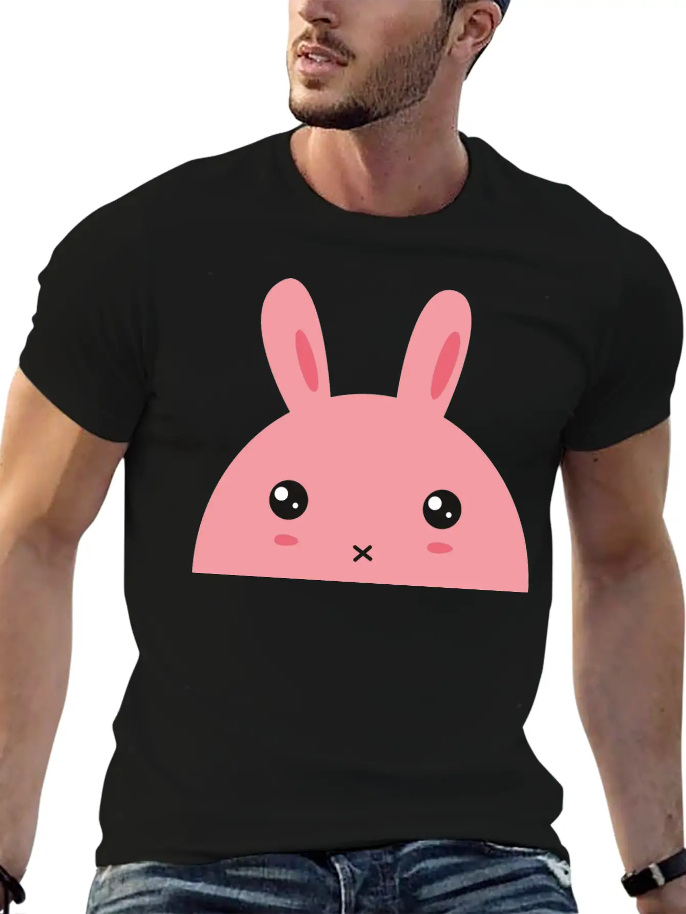 Rabbit - Cute Rabbit Breathable Graphic T-Shirt – Perfect For Casual Days