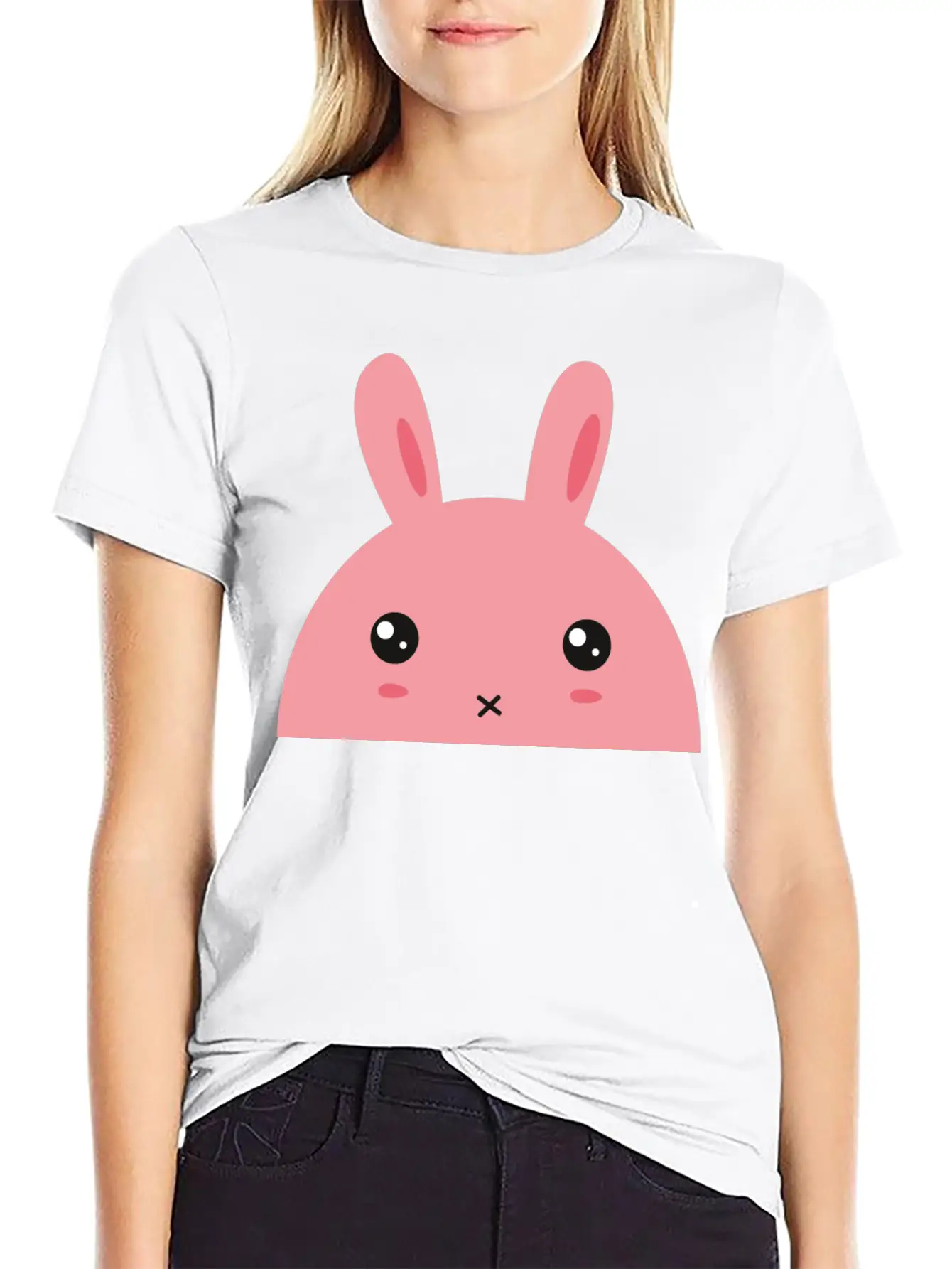 Rabbit - Cute Rabbit Breathable Graphic T-Shirt – Perfect For Casual Days