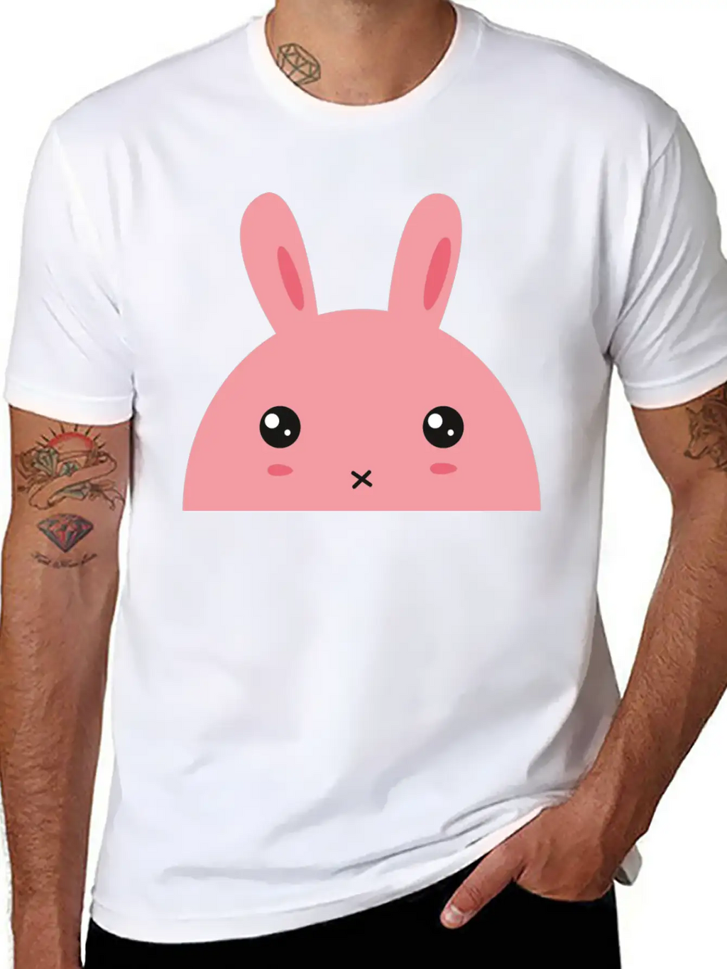 Rabbit - Cute Rabbit Breathable Graphic T-Shirt – Perfect For Casual Days