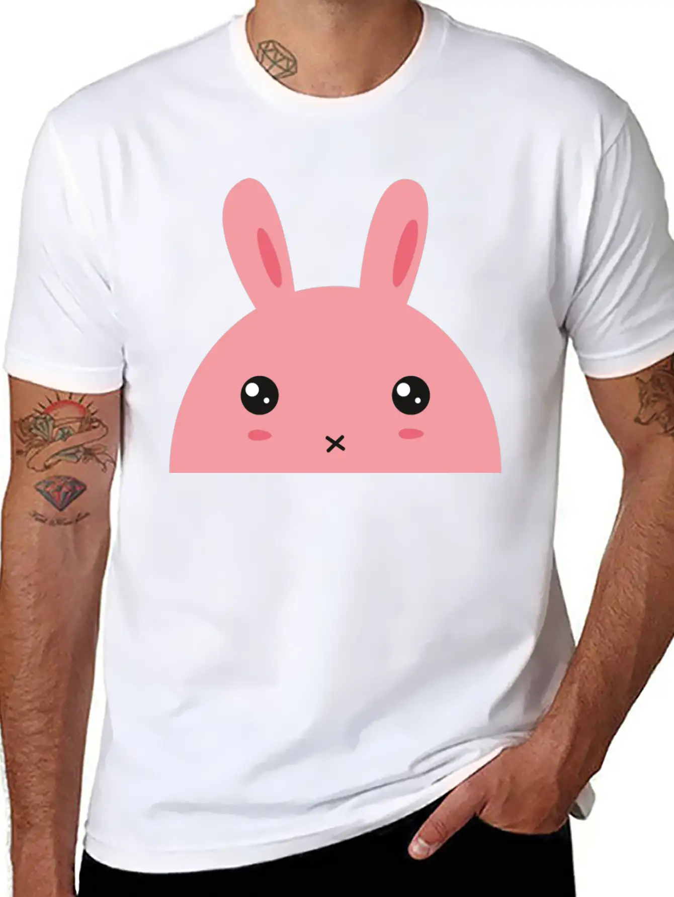 Rabbit - Cute Rabbit Breathable Graphic T-Shirt – Perfect For Casual Days