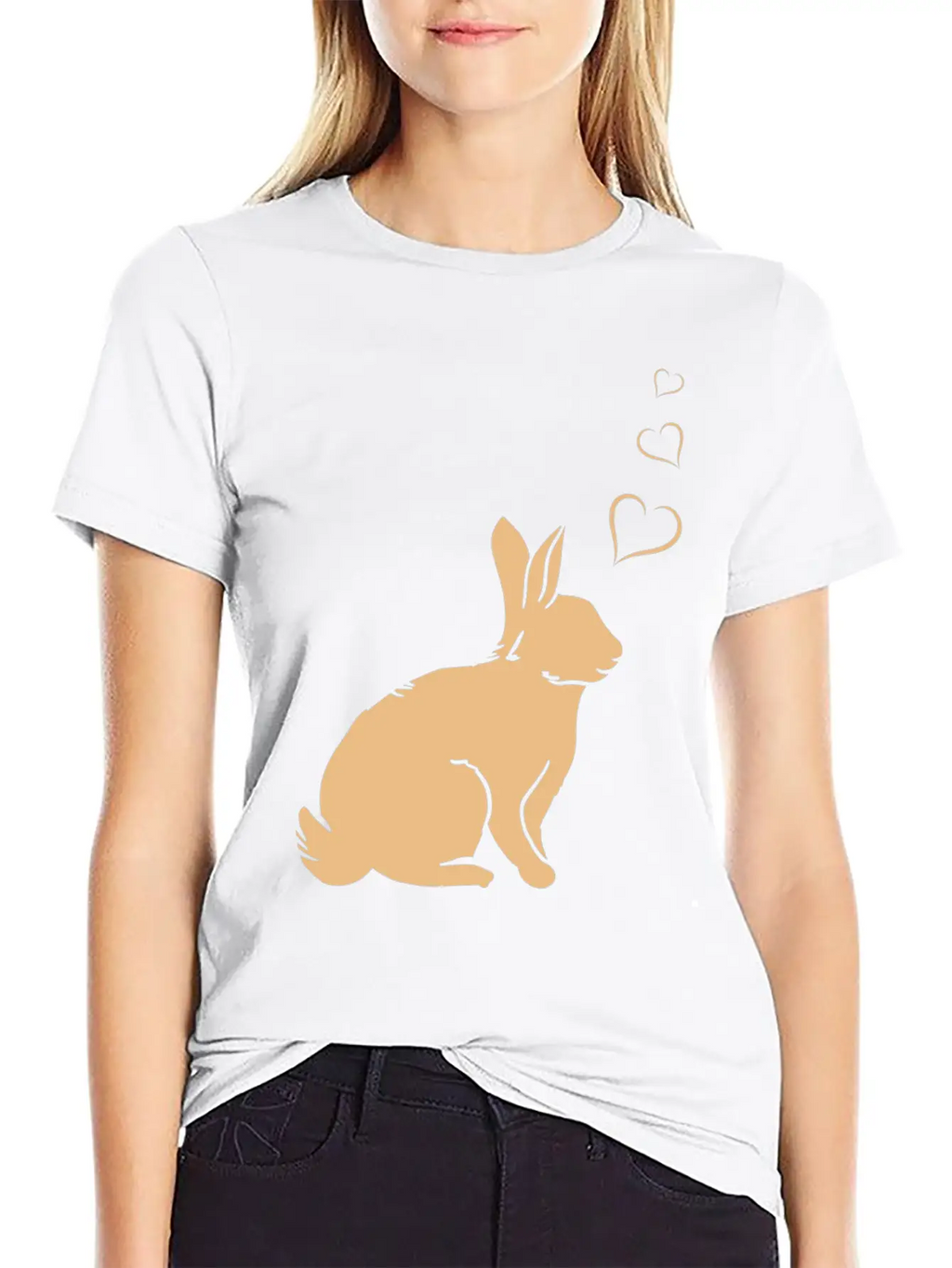 Rabbit Hearts - Easter Bunny Hearts - Cute Rabbit Basic Graphic T-Shirt – Daily Comfort In Soft Cotton