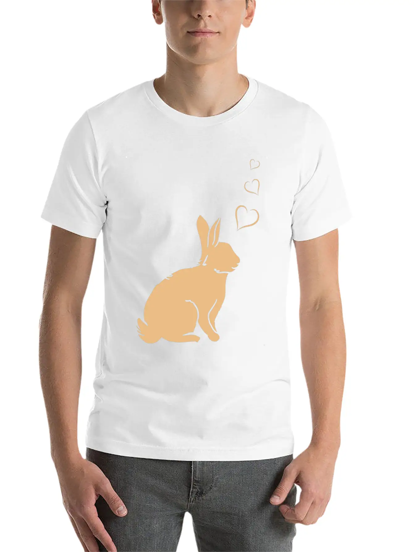 Rabbit Hearts - Easter Bunny Hearts - Cute Rabbit Basic Graphic T-Shirt – Daily Comfort In Soft Cotton