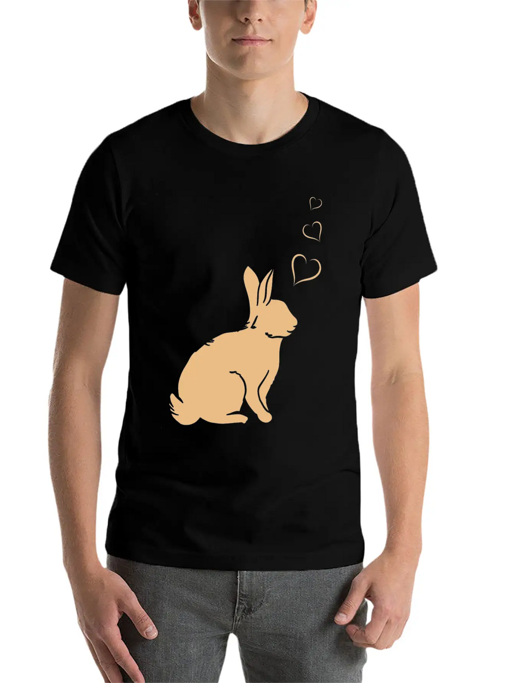 Rabbit Hearts - Easter Bunny Hearts - Cute Rabbit Basic Graphic T-Shirt – Daily Comfort In Soft Cotton