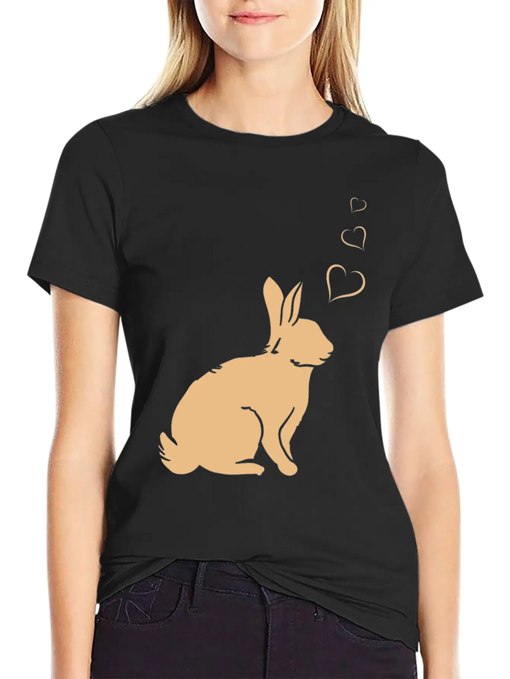 Rabbit Hearts - Easter Bunny Hearts - Cute Rabbit Basic Graphic T-Shirt – Daily Comfort In Soft Cotton