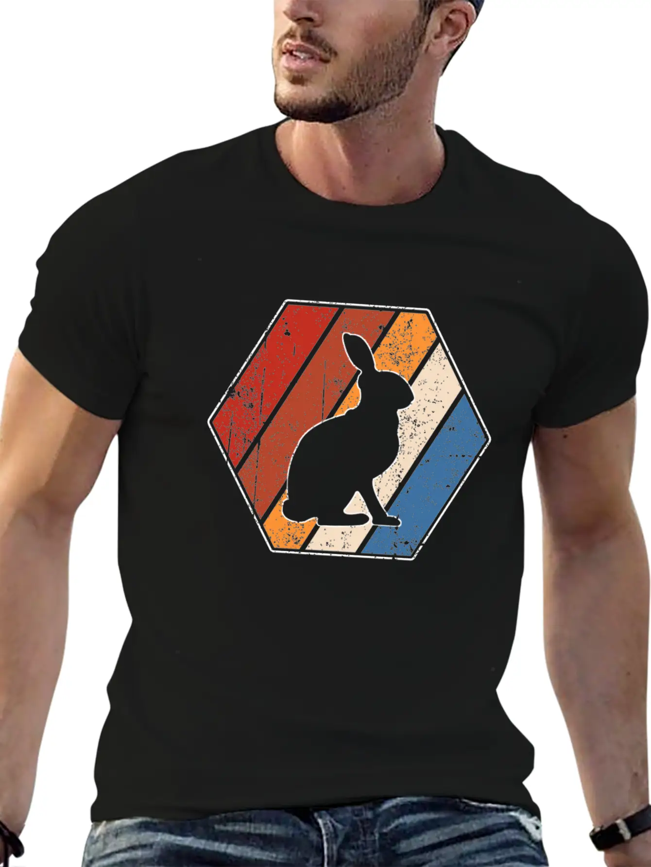 Rabbit Retro Essential Cotton Tee For Daily Outfits – Unisex Style