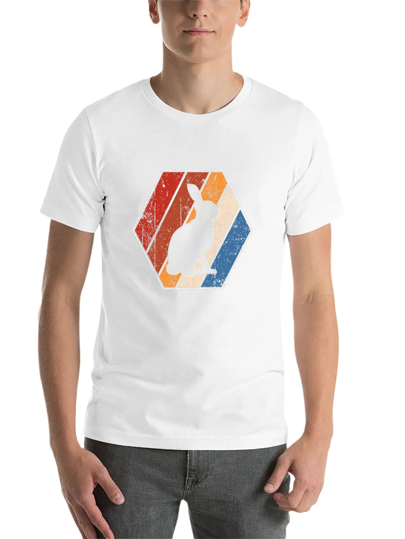 Rabbit Retro Essential Cotton Tee For Daily Outfits – Unisex Style