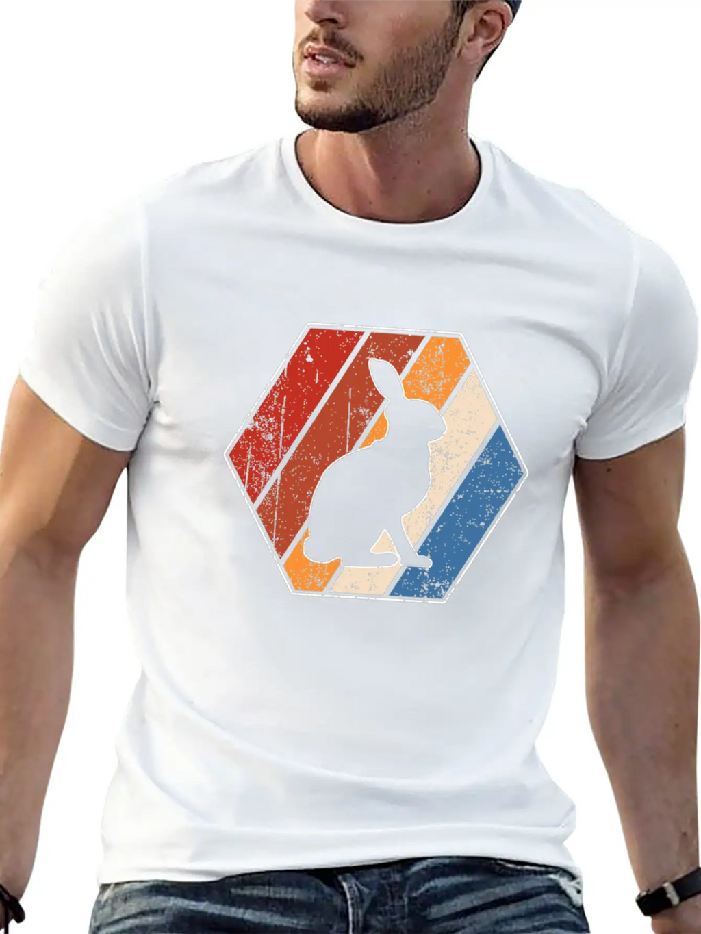 Rabbit Retro Essential Cotton Tee For Daily Outfits – Unisex Style