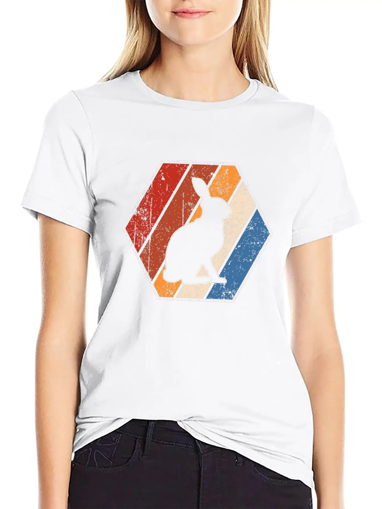 Rabbit Retro Essential Cotton Tee For Daily Outfits – Unisex Style