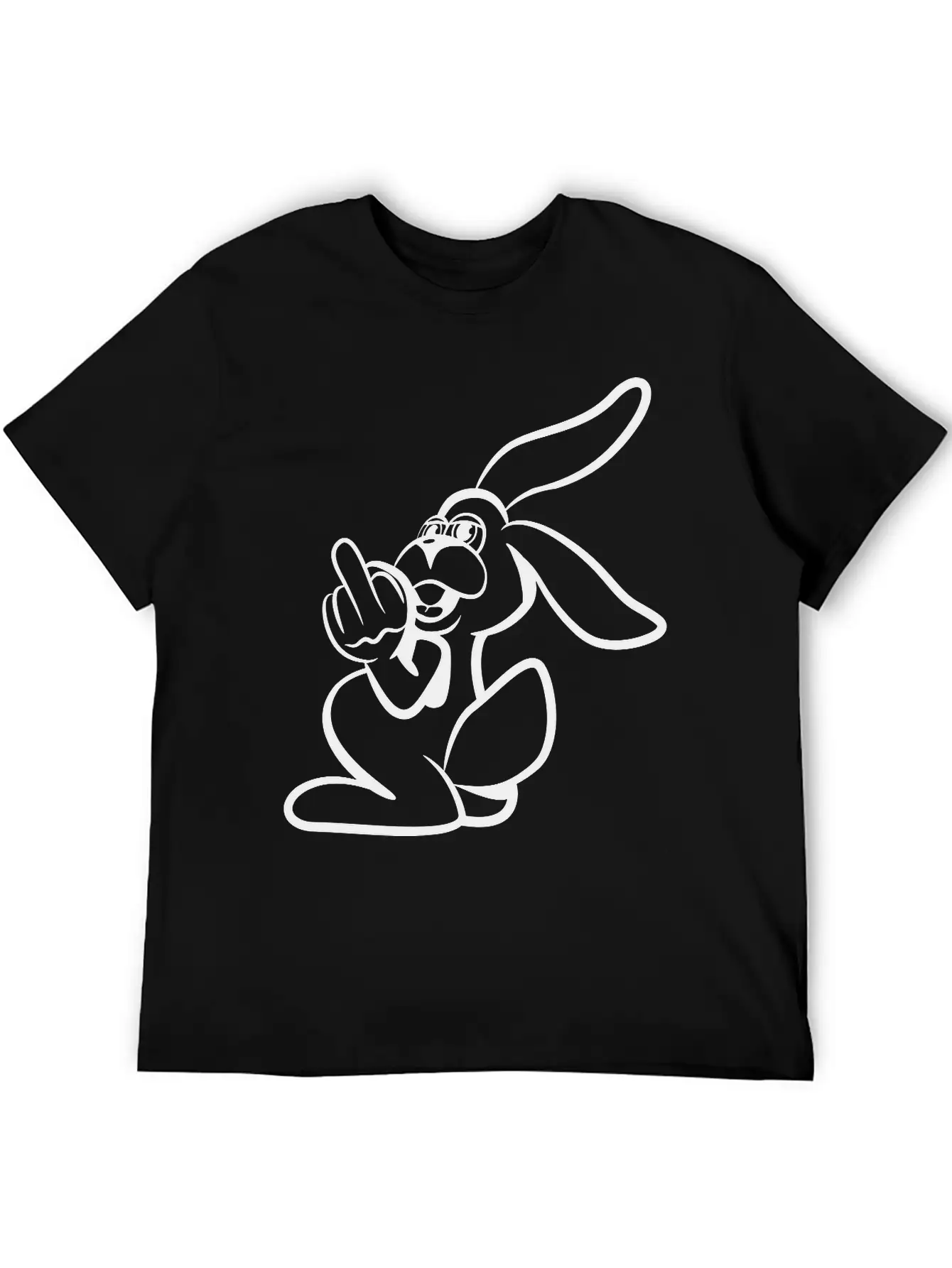 Rabbit Stinkefinger Middle Finger Basic Graphic T-Shirt – Daily Comfort In Soft Cotton