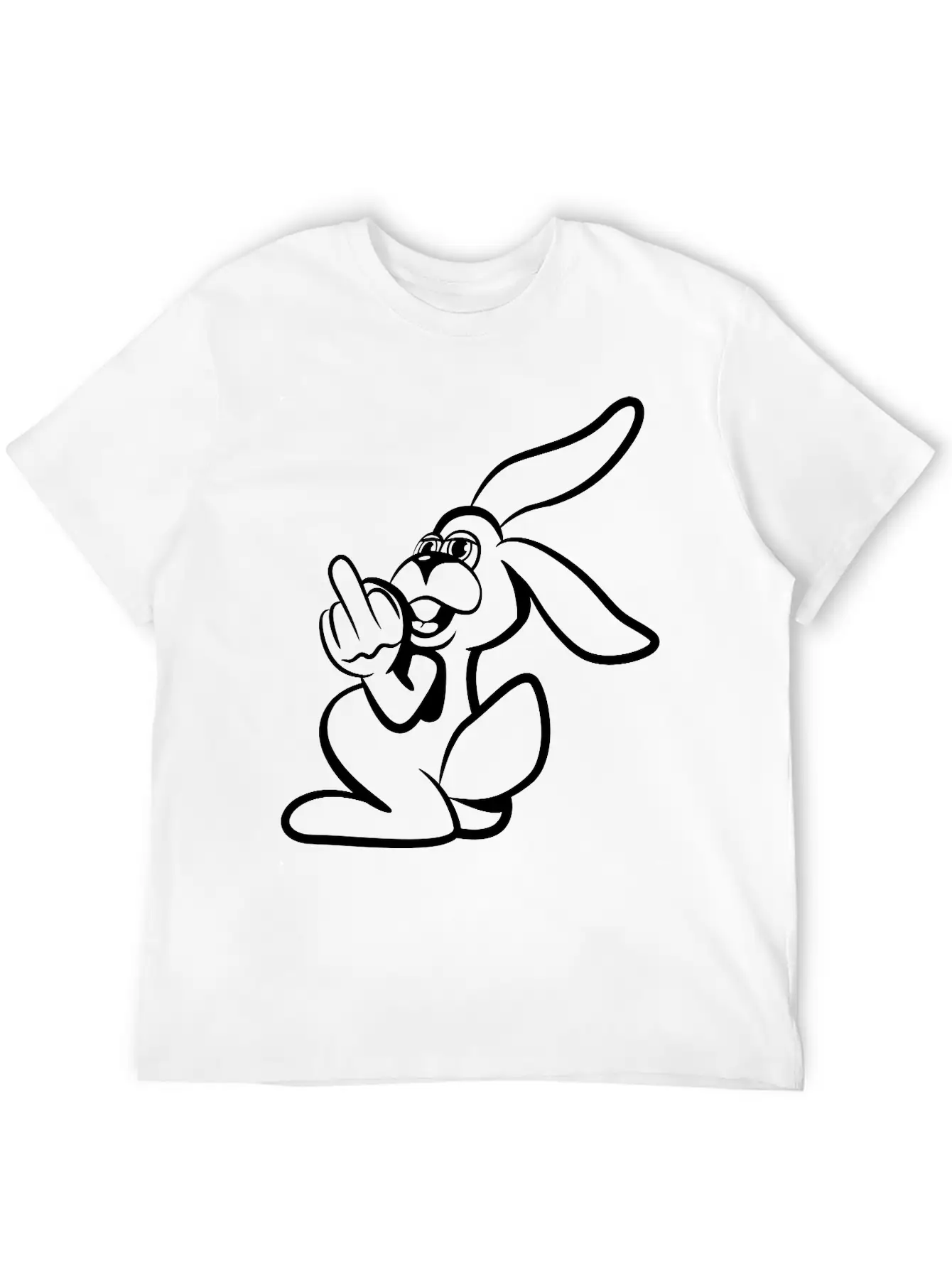 Rabbit Stinkefinger Middle Finger Basic Graphic T-Shirt – Daily Comfort In Soft Cotton