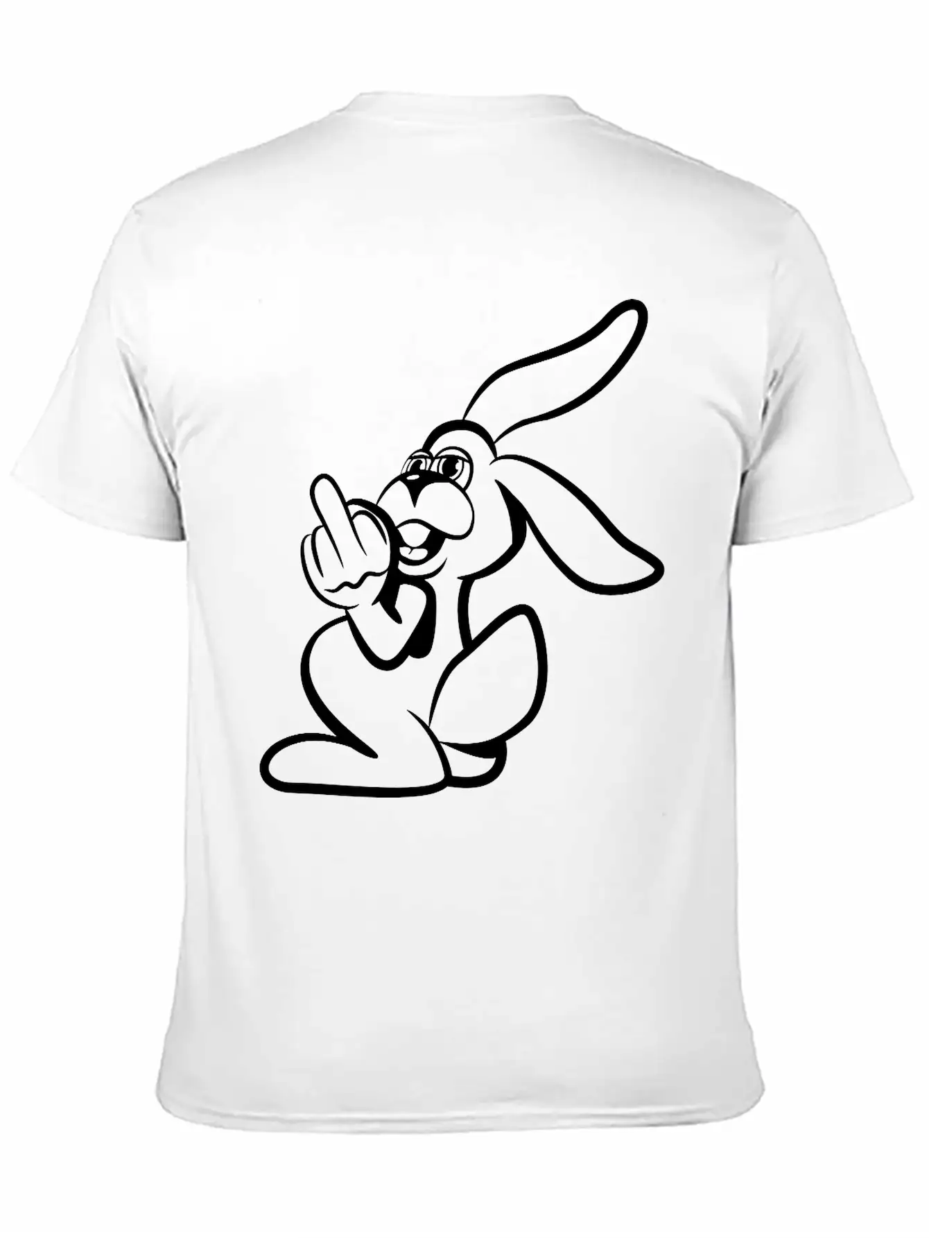 Rabbit Stinkefinger Middle Finger Basic Graphic T-Shirt – Daily Comfort In Soft Cotton
